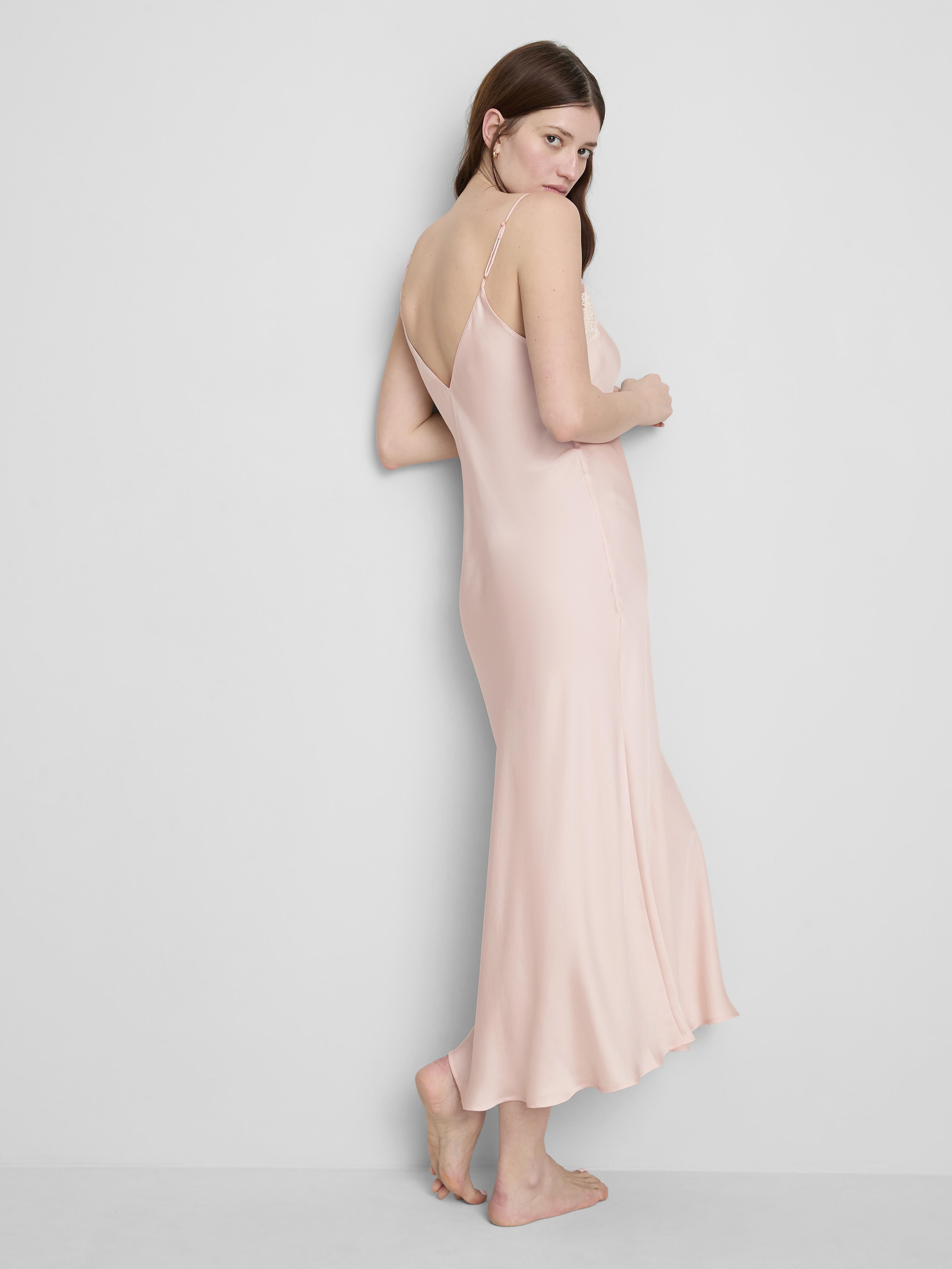 The Edit Satin Lace Maxi Chemise