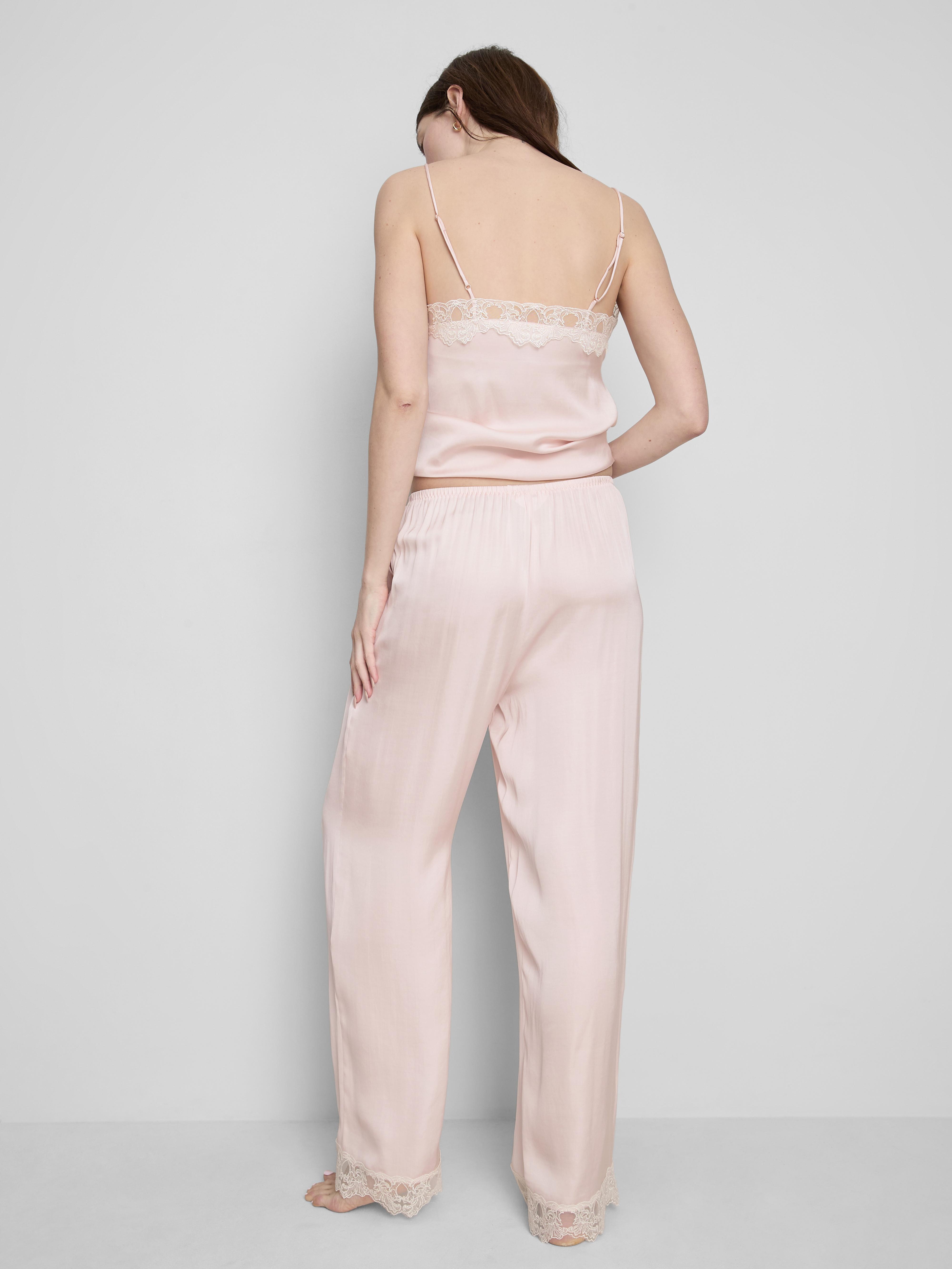 Pantaloni de pijama din satin cu dantelă The Edit