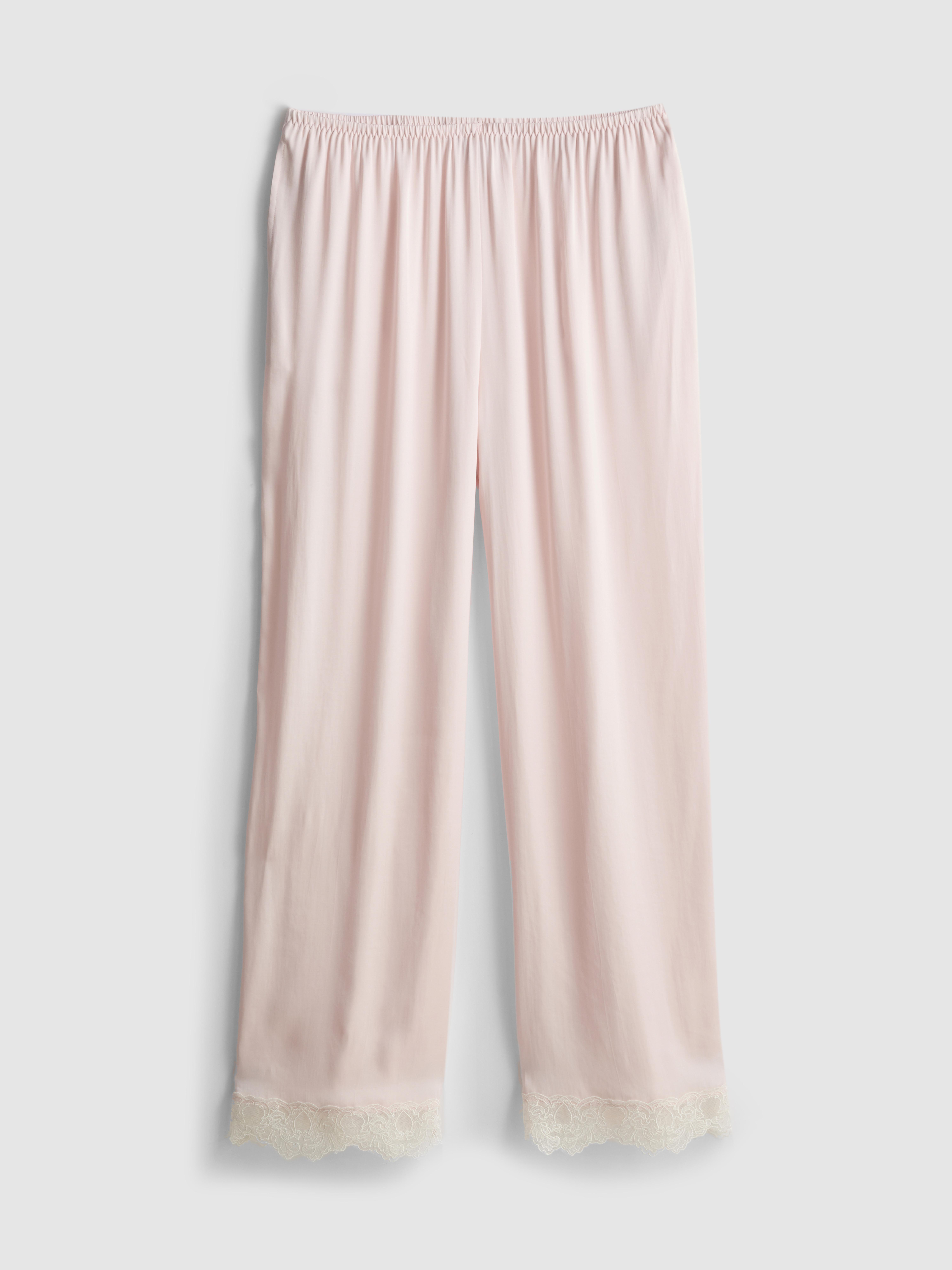 Pantaloni de pijama din satin cu dantelă The Edit