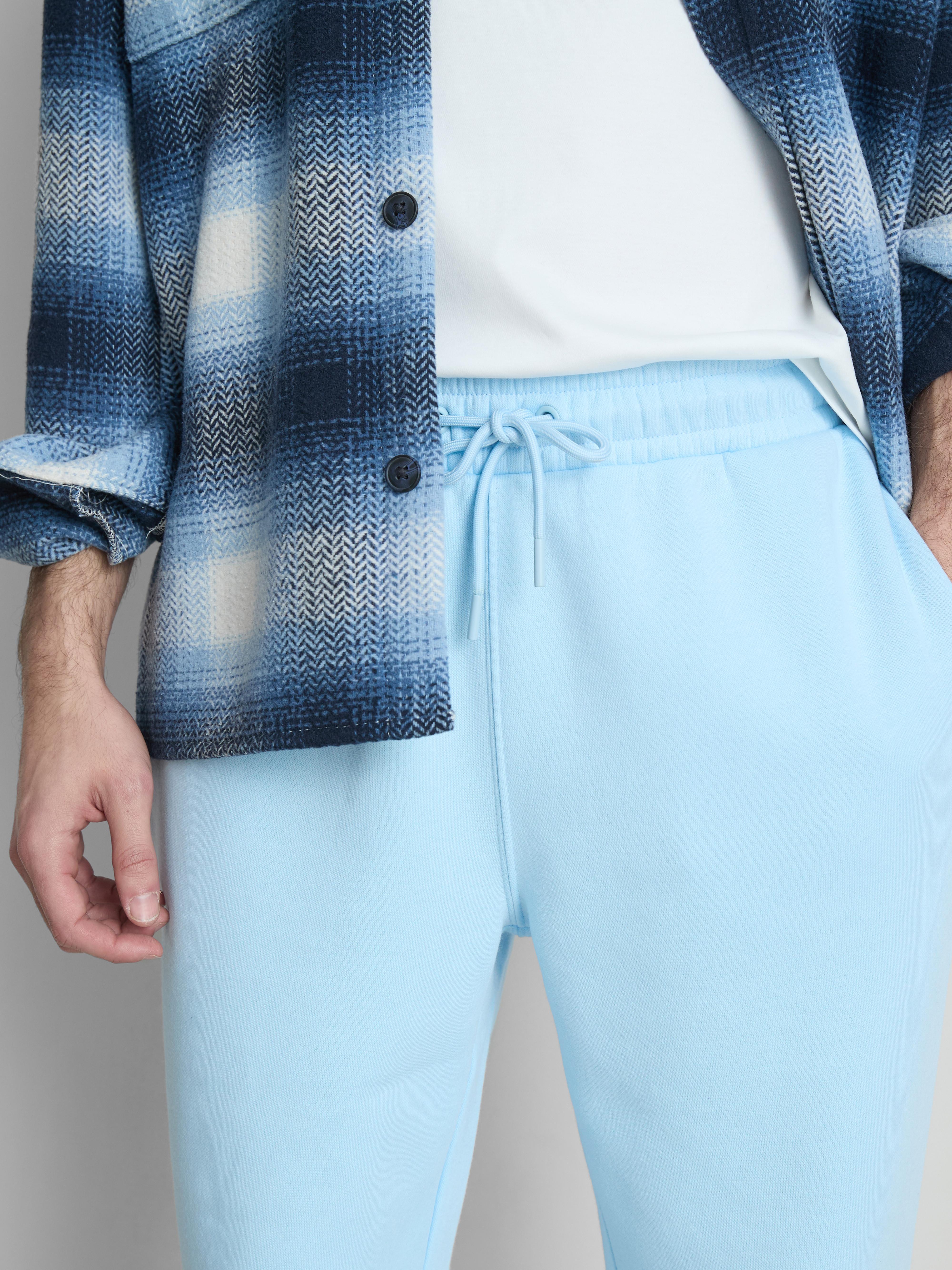 Men's Blue Cuffed Sweatpants