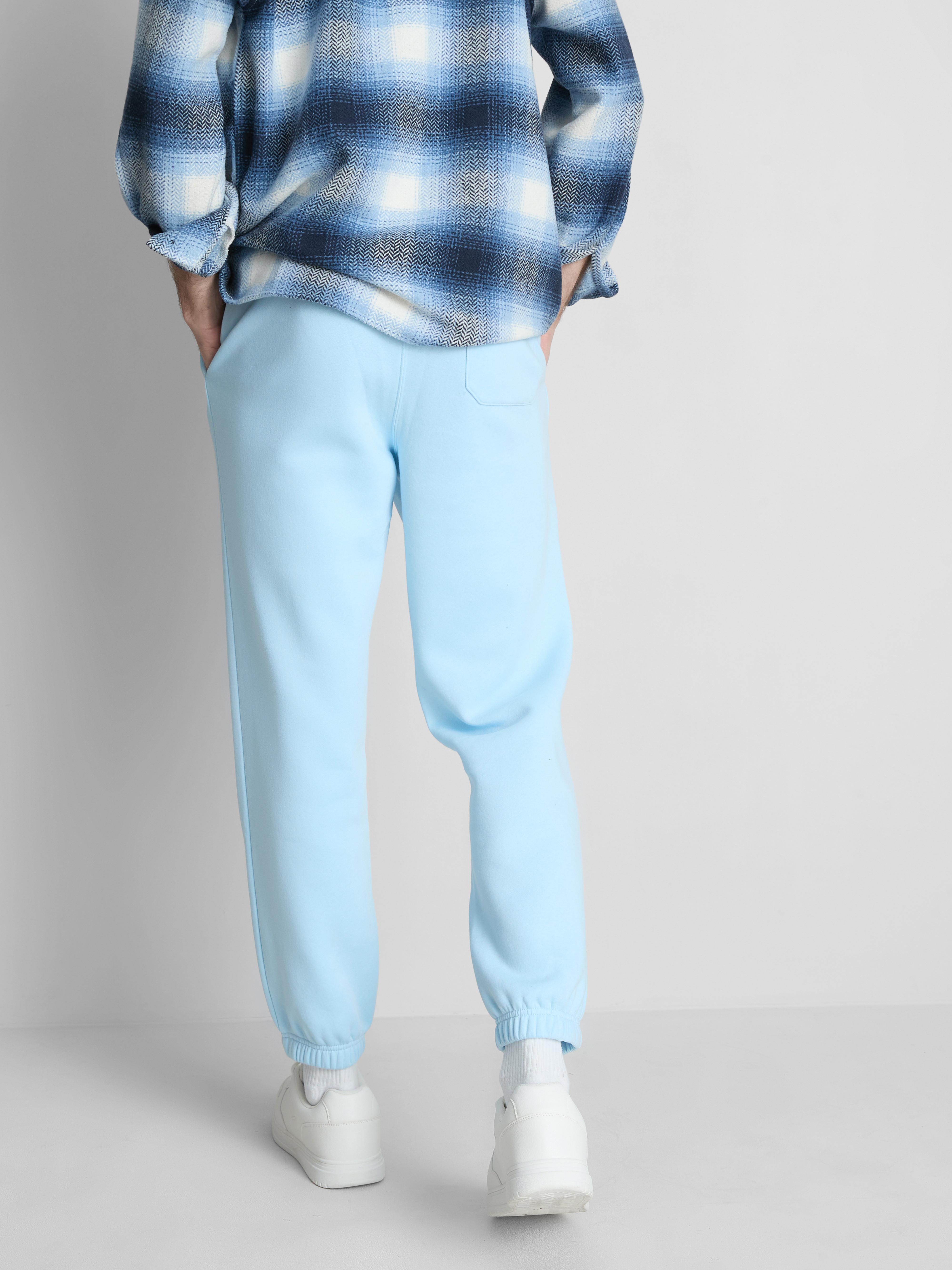 Men's Blue Cuffed Sweatpants