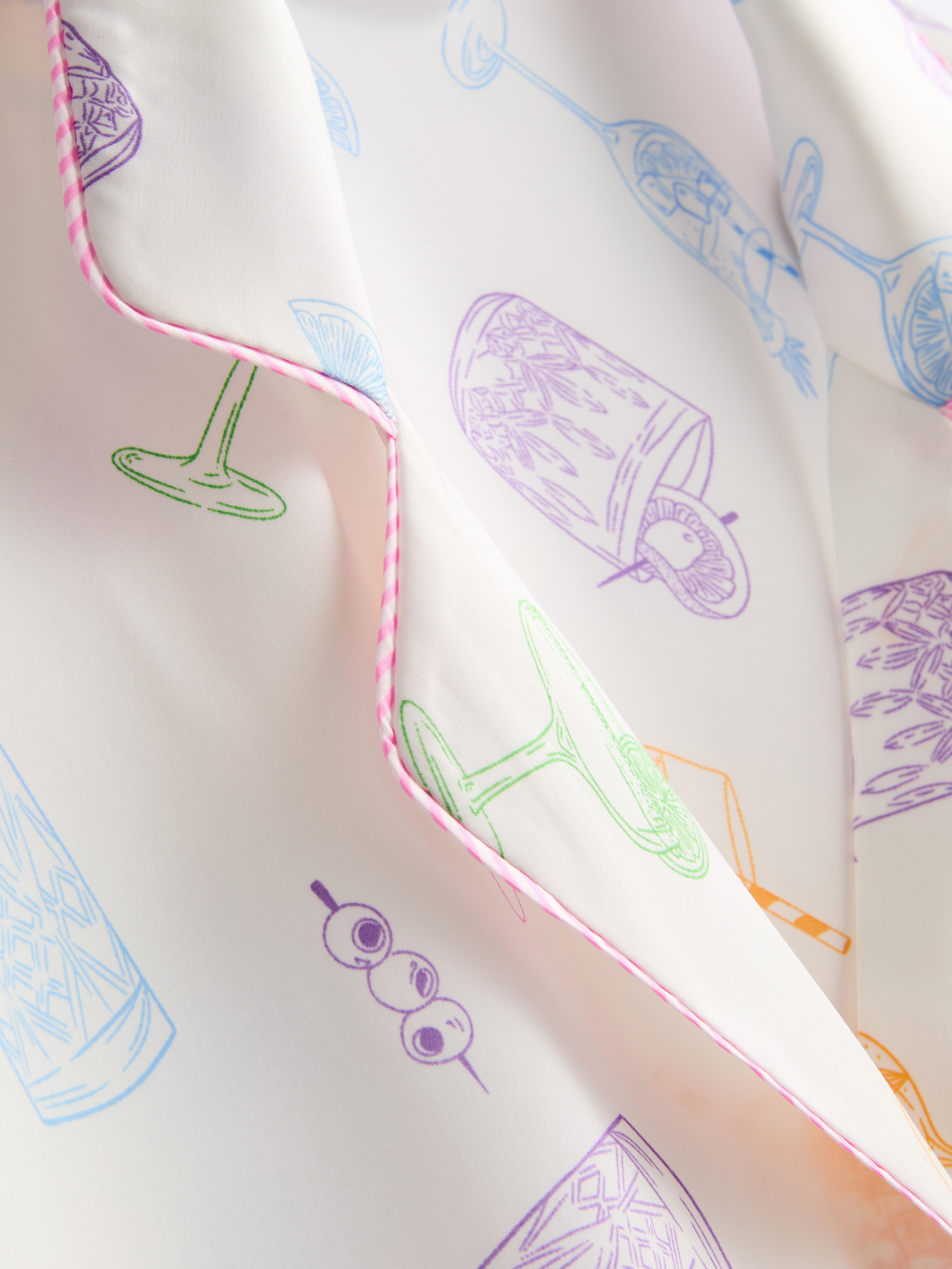 Patterned Satin Boyfriend Shorty Pajamas
