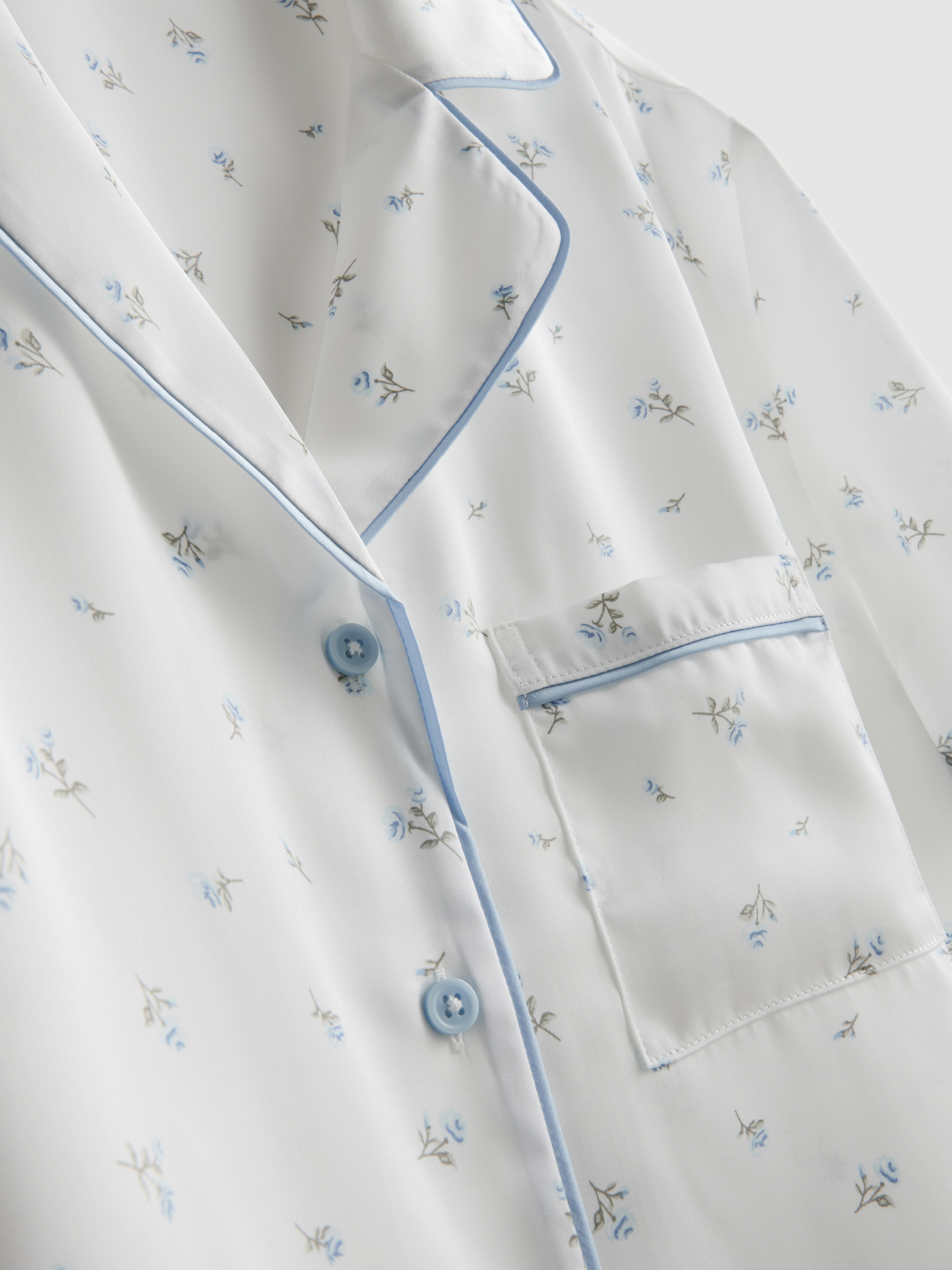 Floral Satin Boyfriend Shorty Pajamas