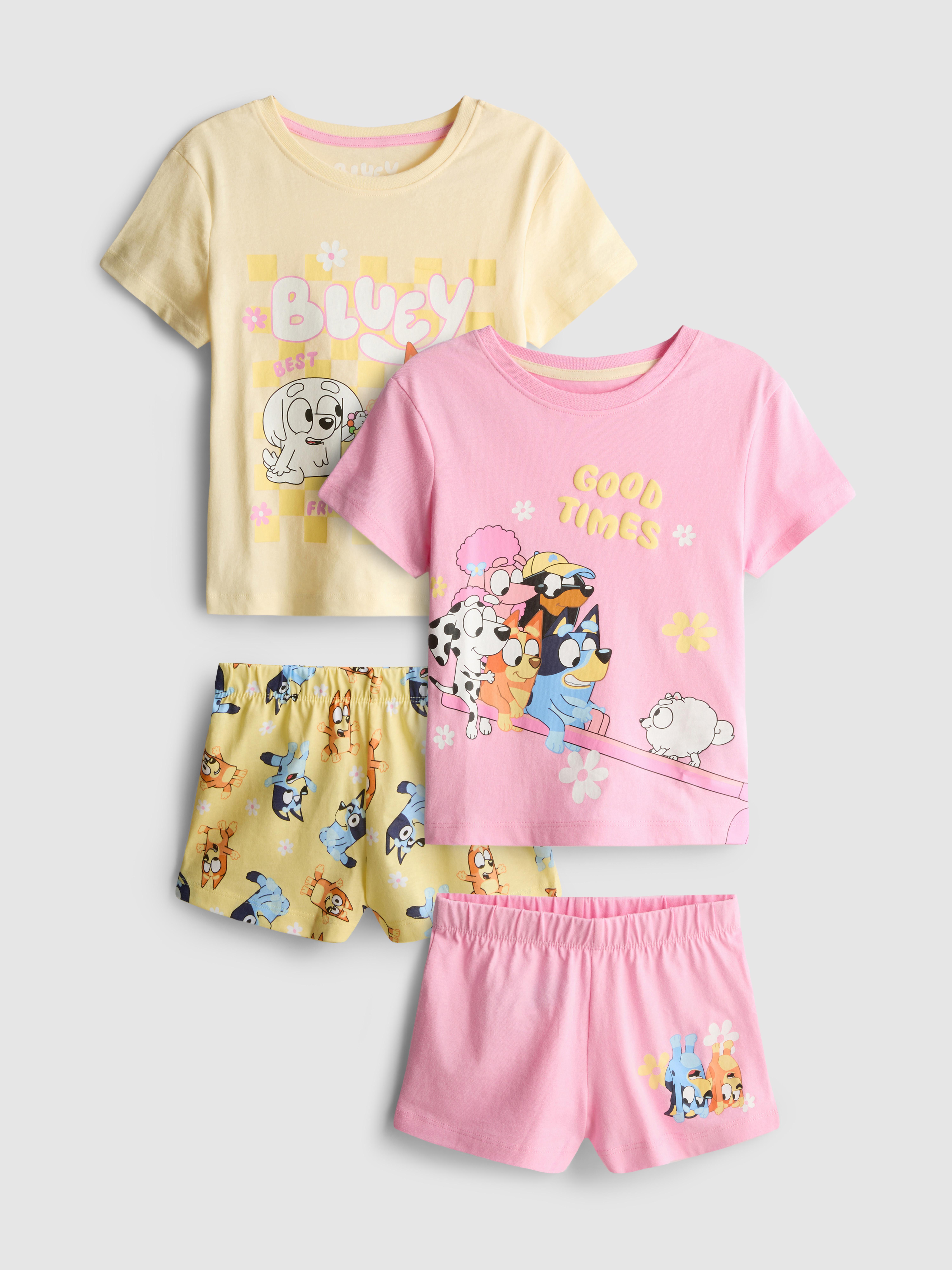 Girls Light Pink 1.5-10yrs | 2pk Bluey Short Pyjamas | Primark