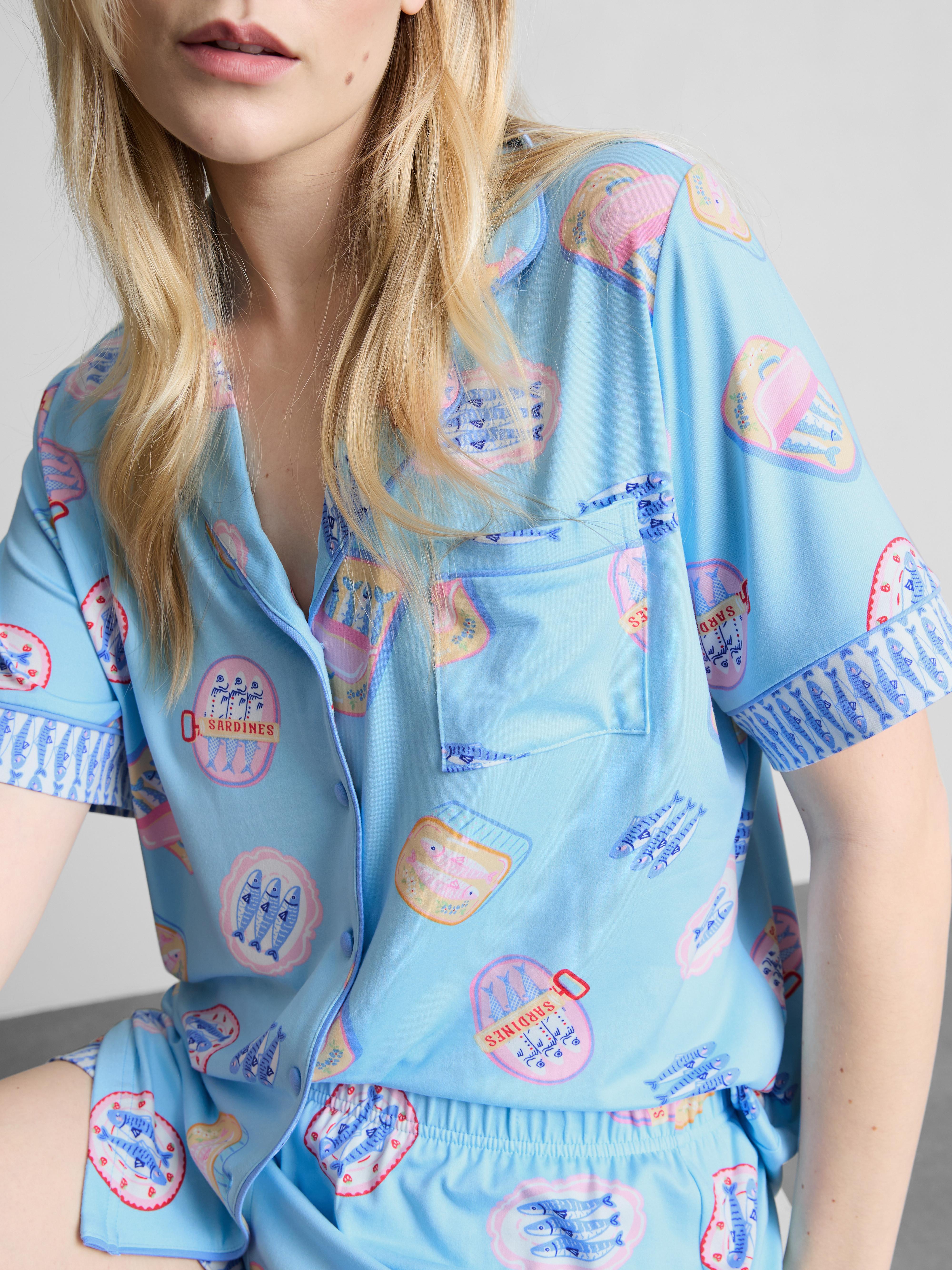 Pijama corto de corte boyfriend estampado
