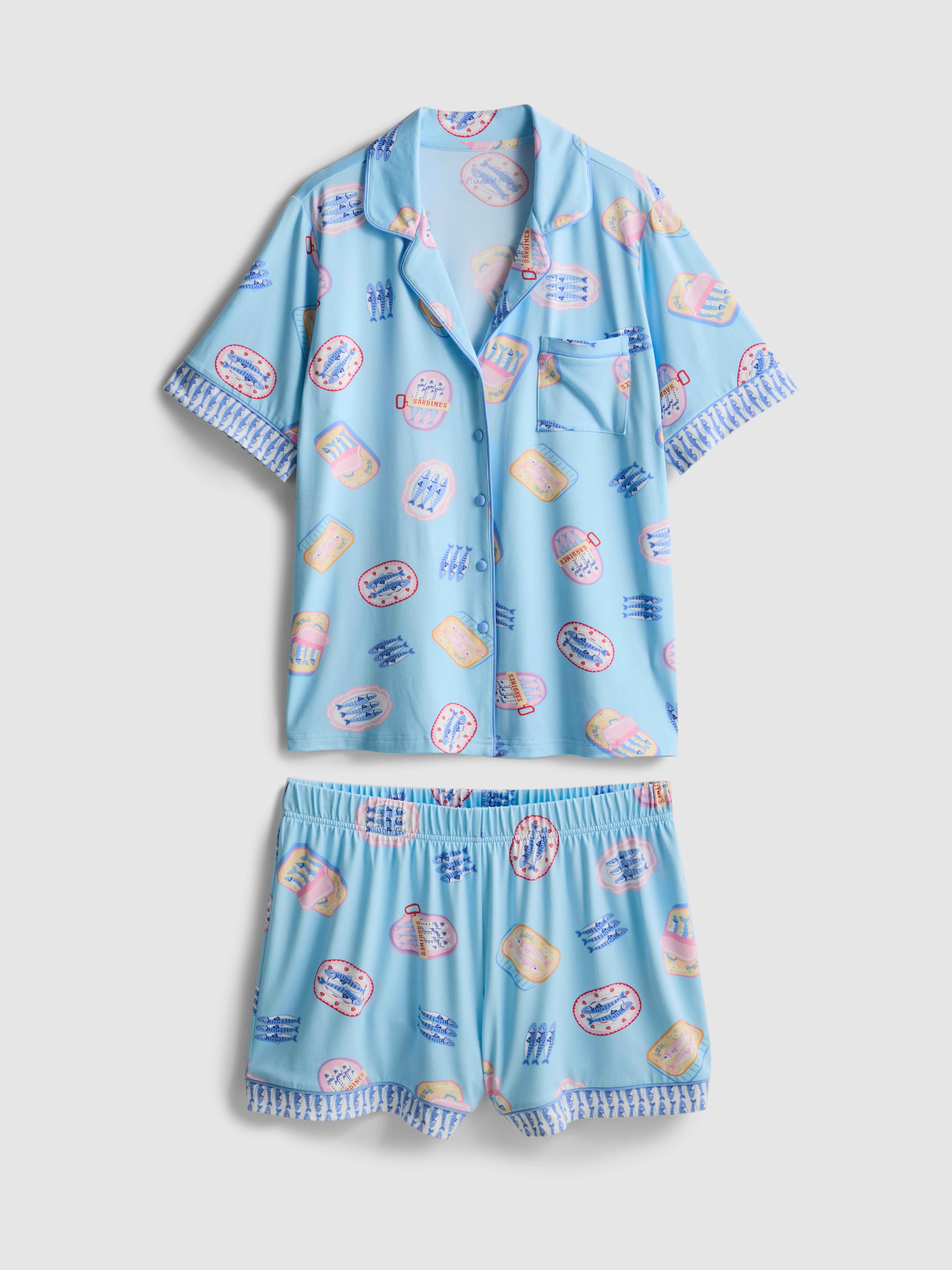 Pijama corto de corte boyfriend estampado