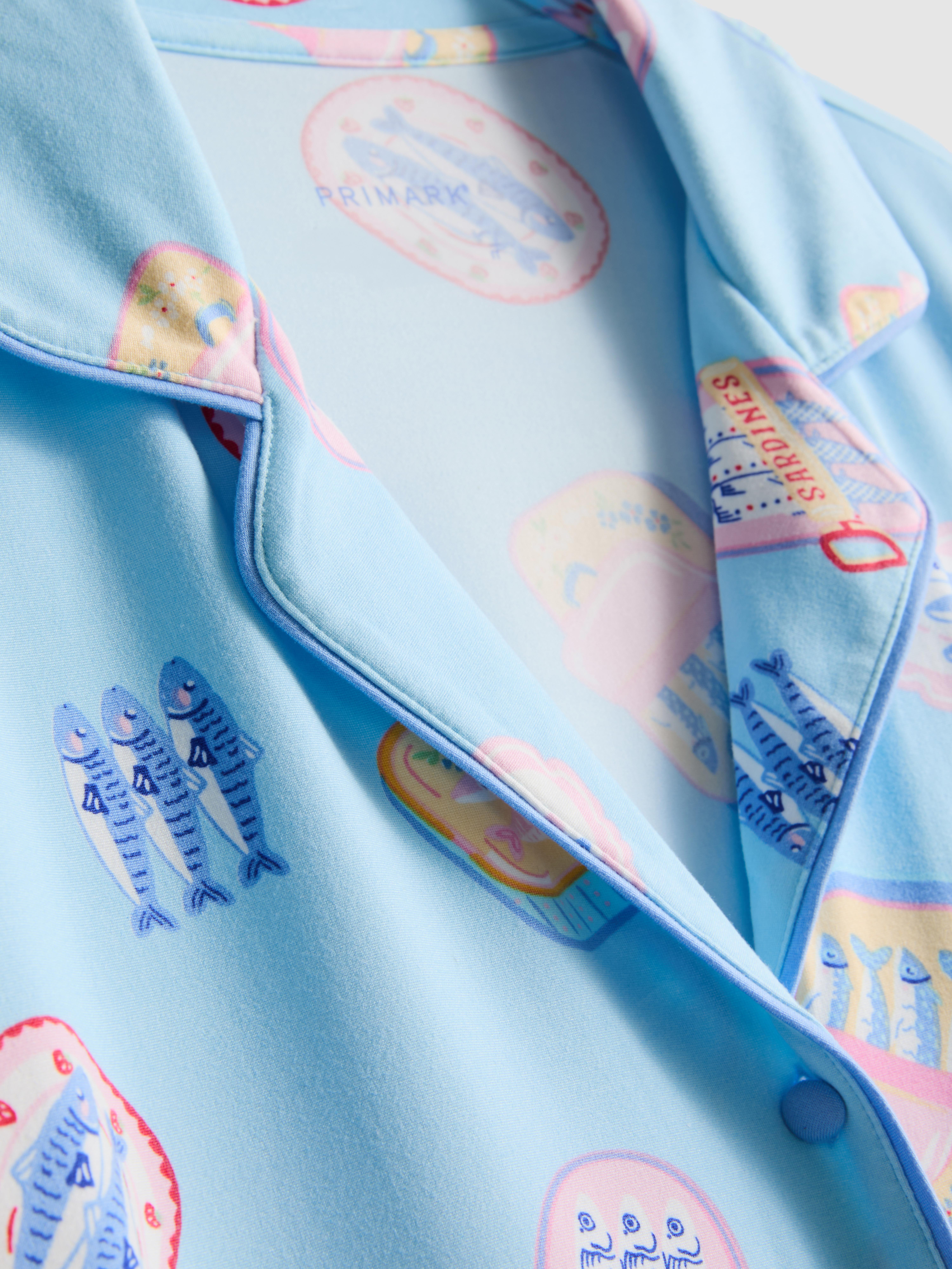 Pijama corto de corte boyfriend estampado