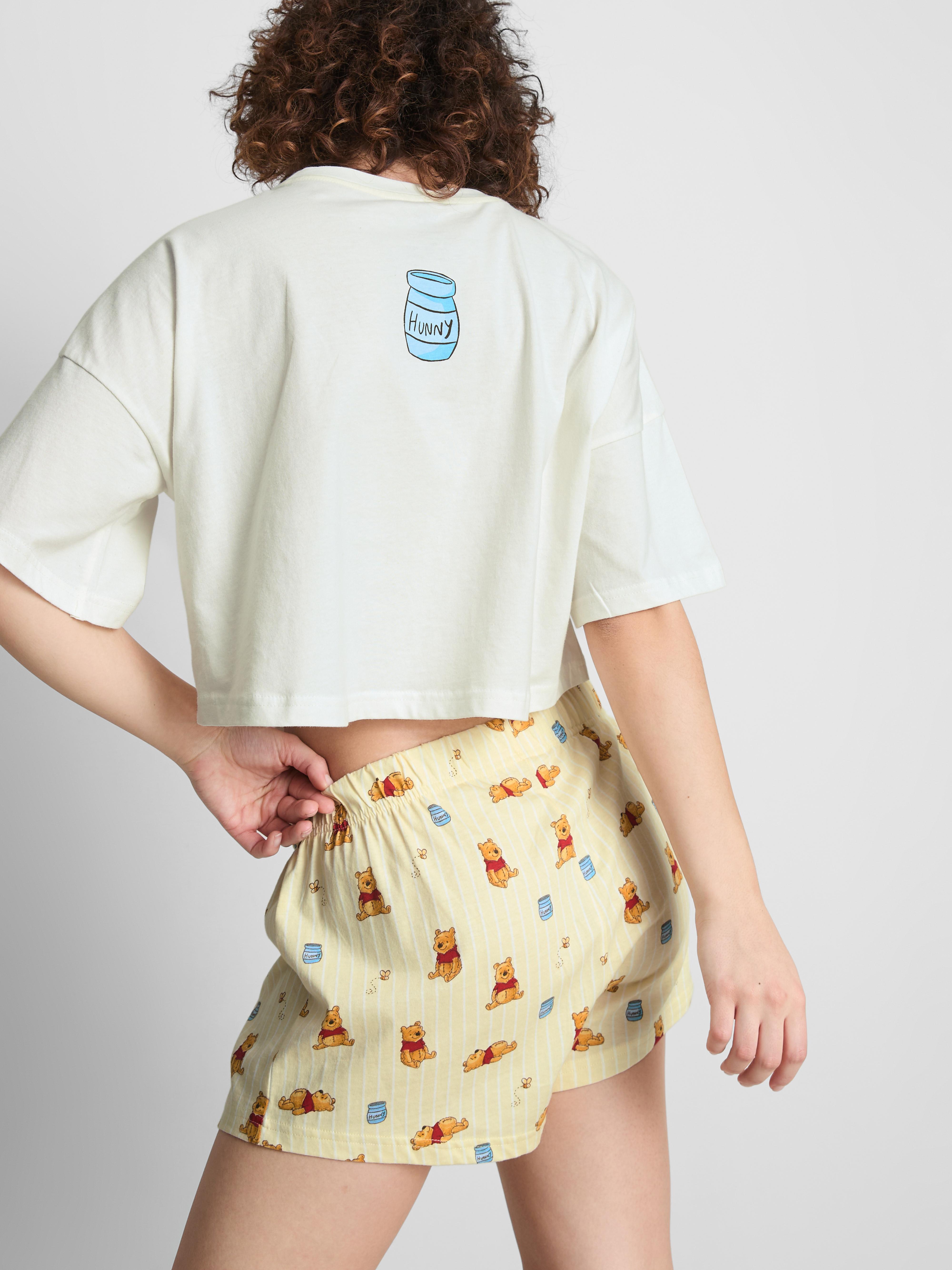 Women's Light Yellow Disney’s Winnie the Pooh Pajama Shorts