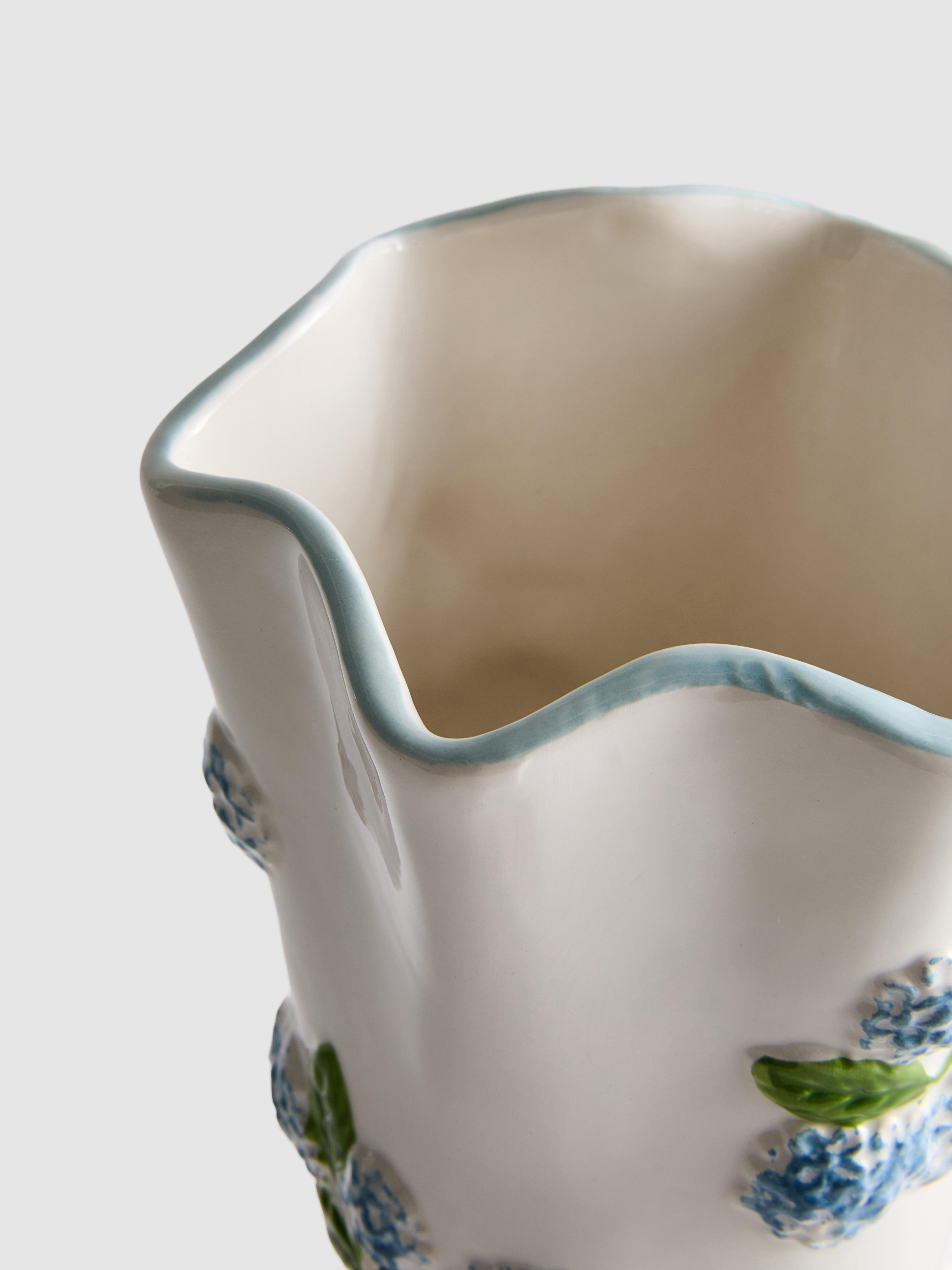 Vază din ceramică cu model cu hortensii - Albastru | Primark