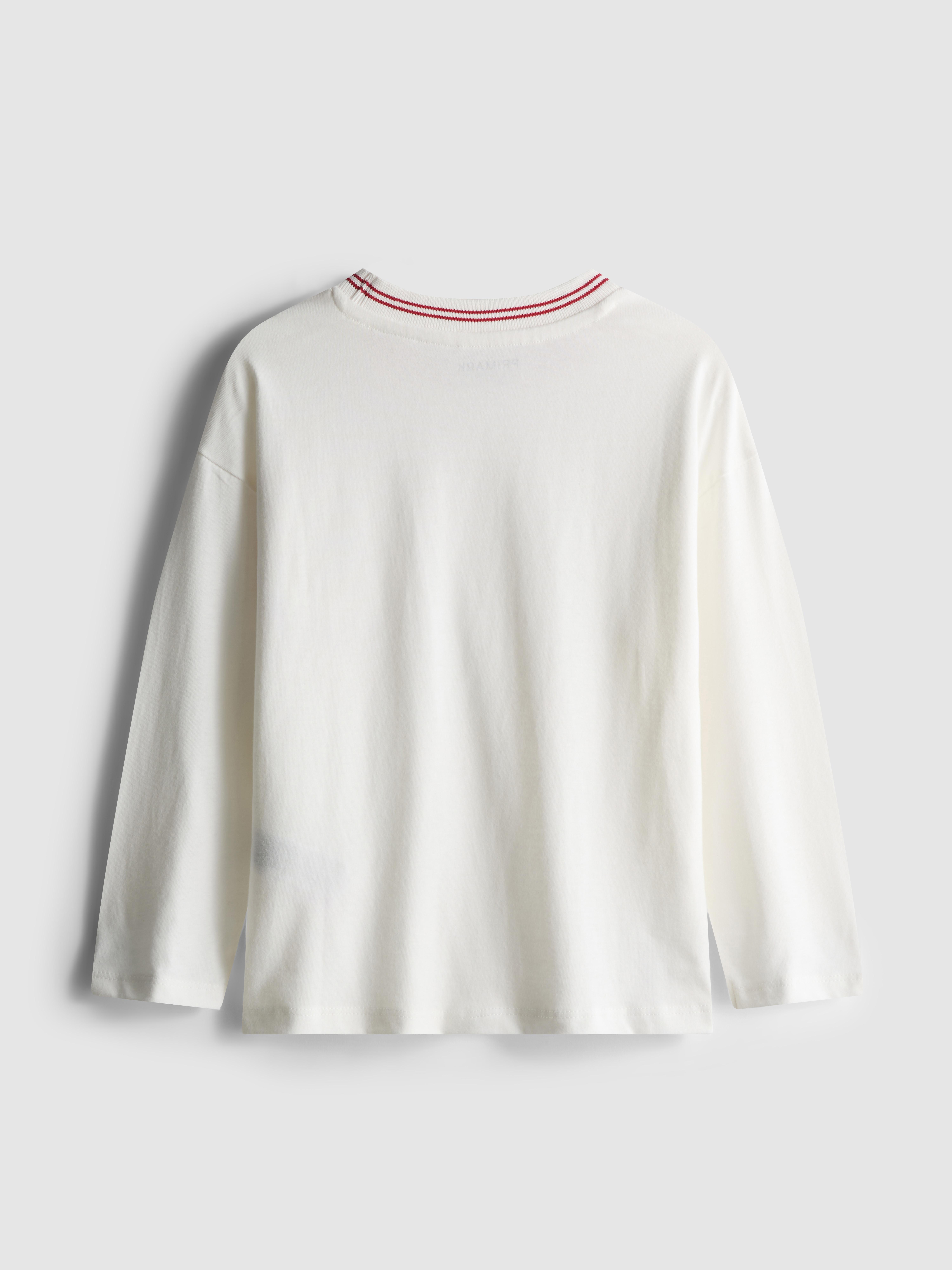 Girls Ivory 1.5-8yrs | Ruffle Embroidered Long Sleeve T-Shirt