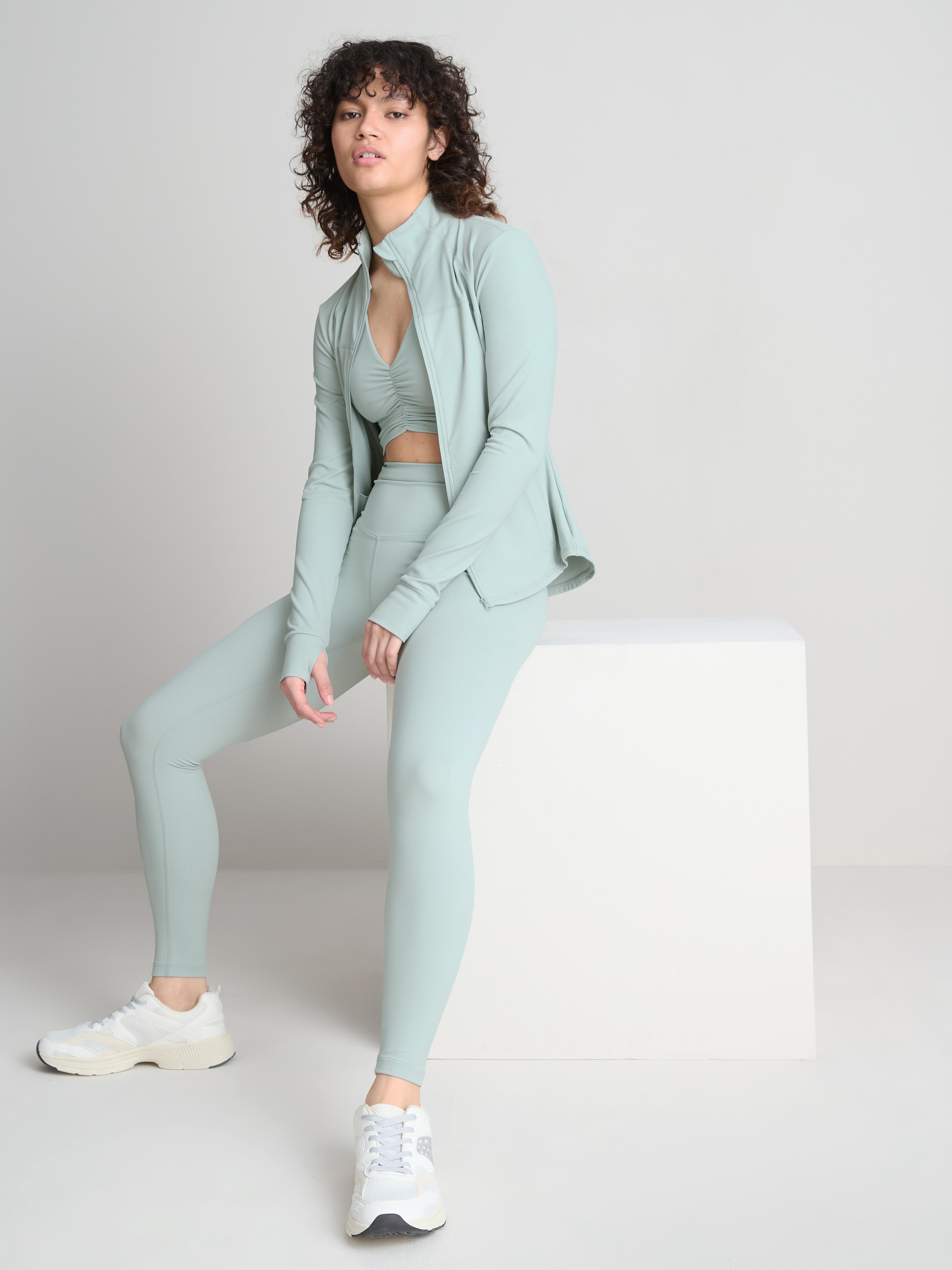 Cropped Buttery Soft Active Leggings Light Green