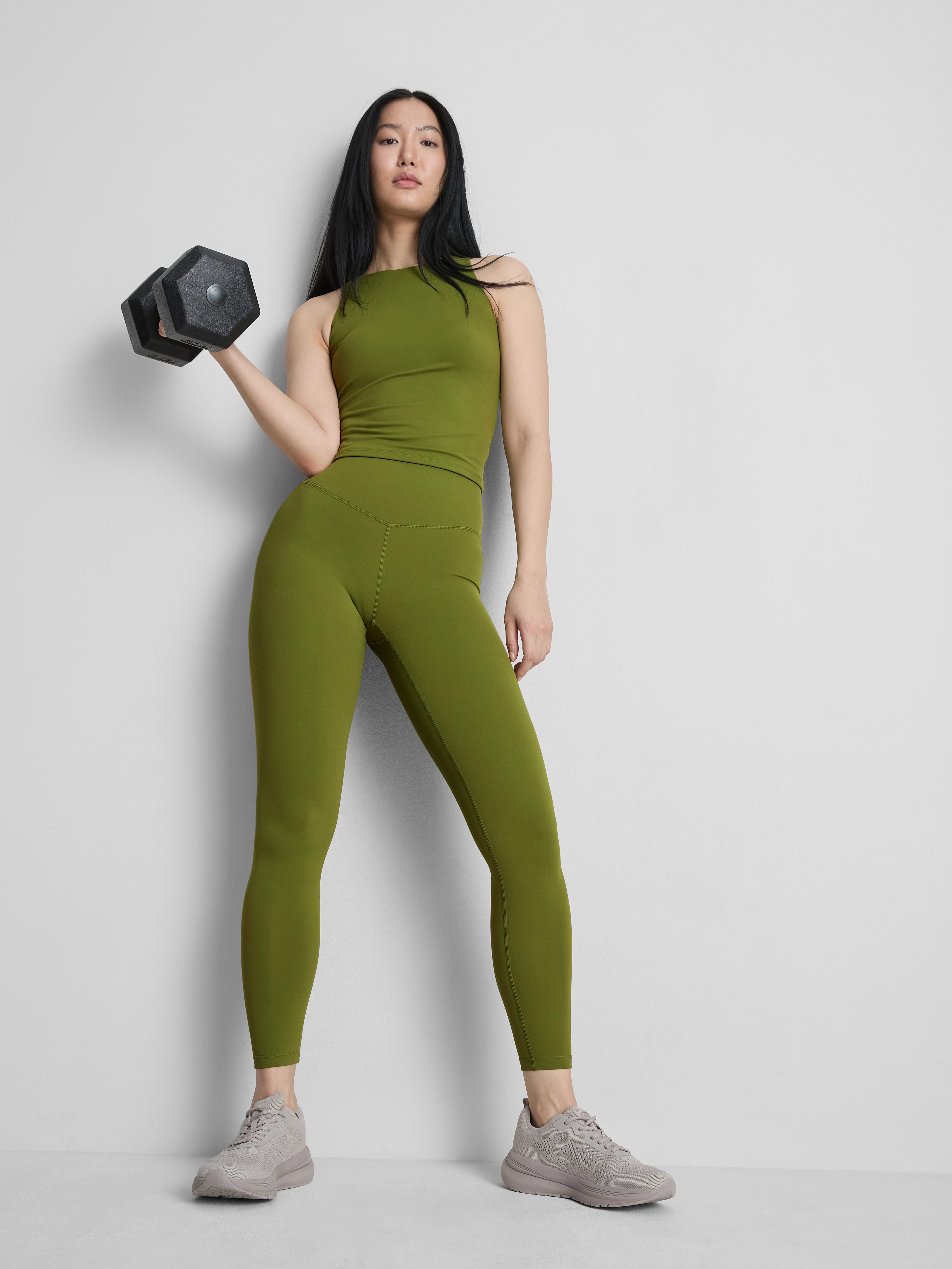 Cropped Buttery Soft Active Leggings Olive