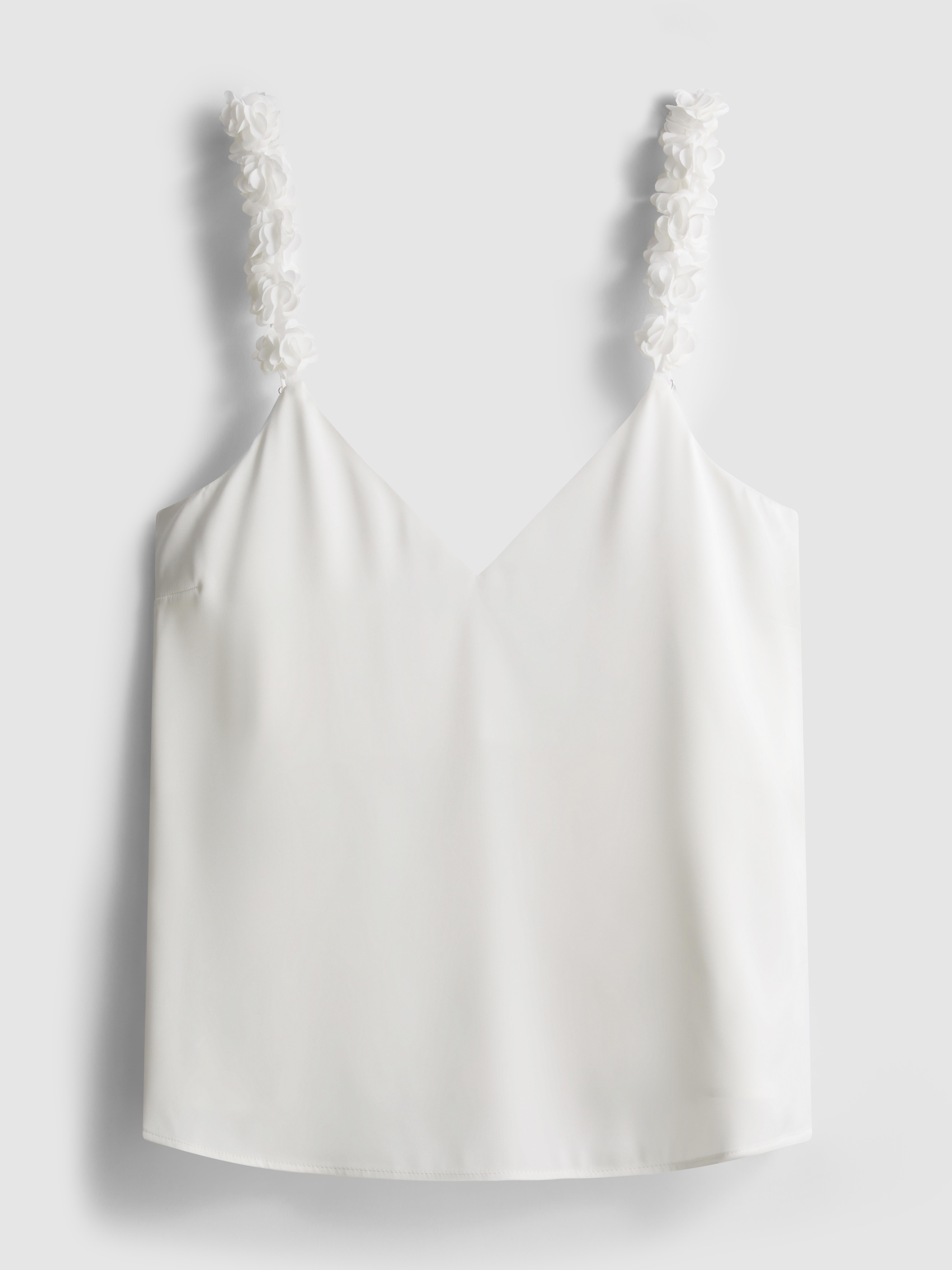 Gebloemd satijnen pyjamahemdje