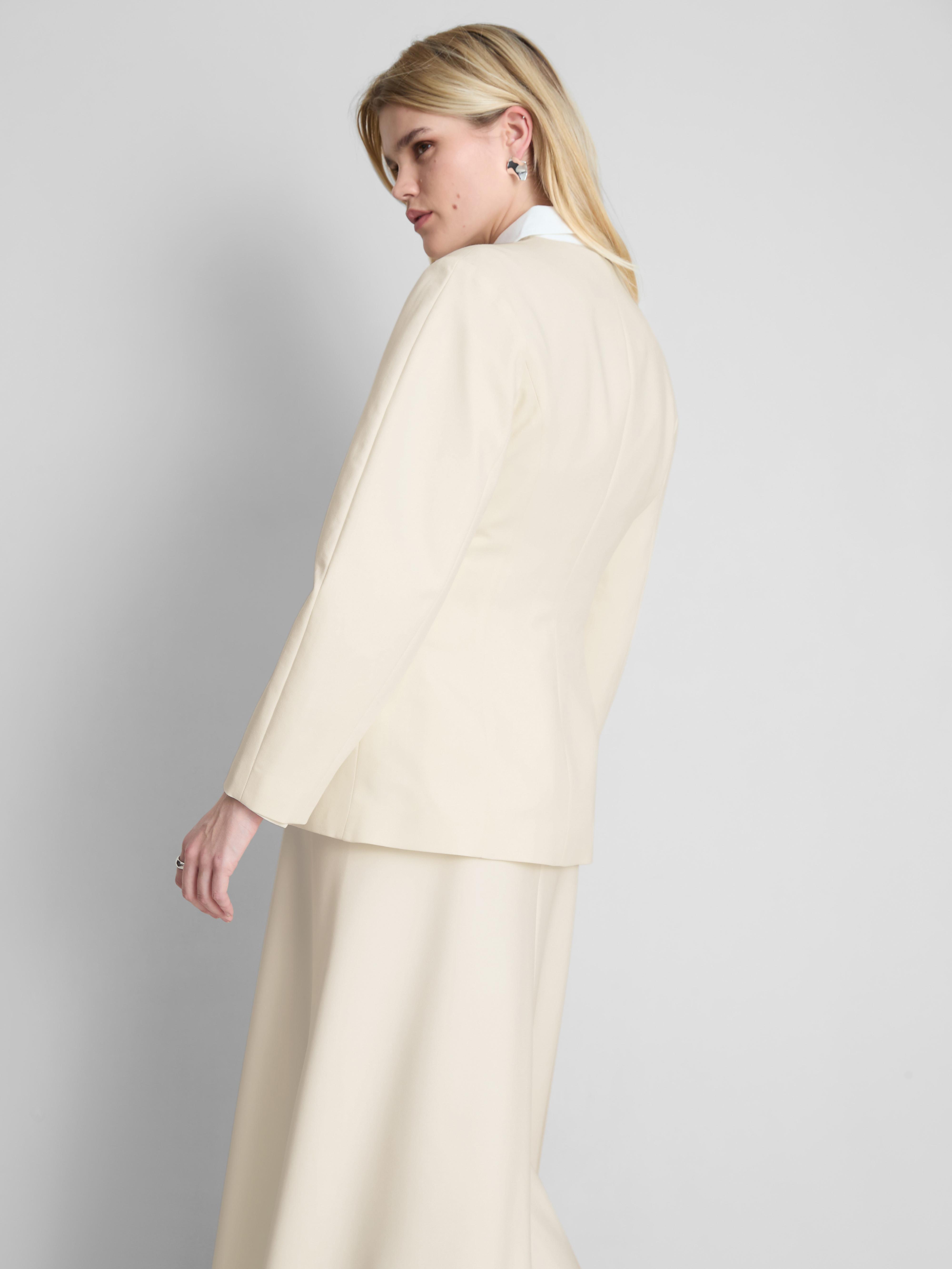 Cinched Balloon-Sleeve Blazer