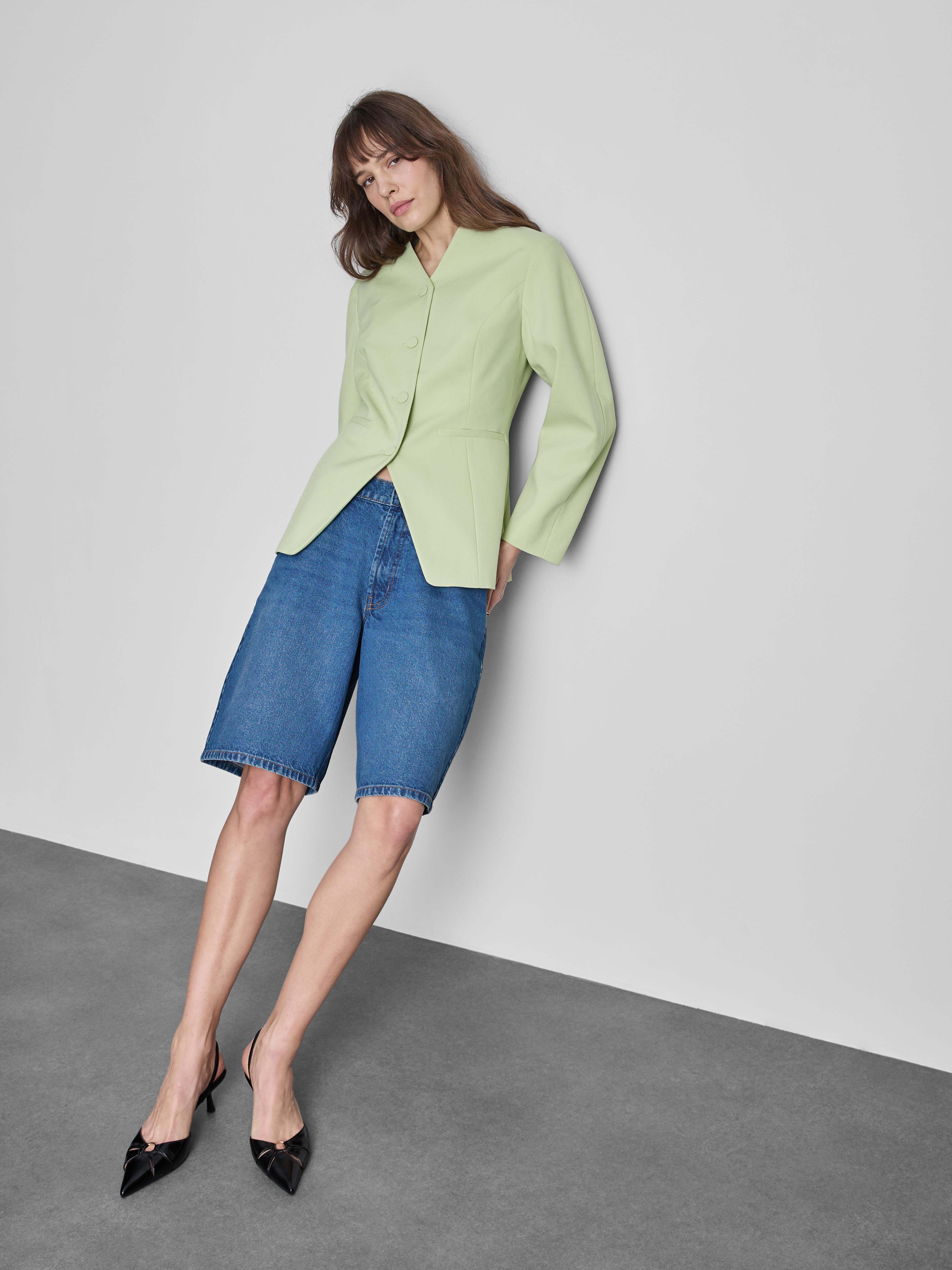 Blazer mit gerafften Ballonärmeln