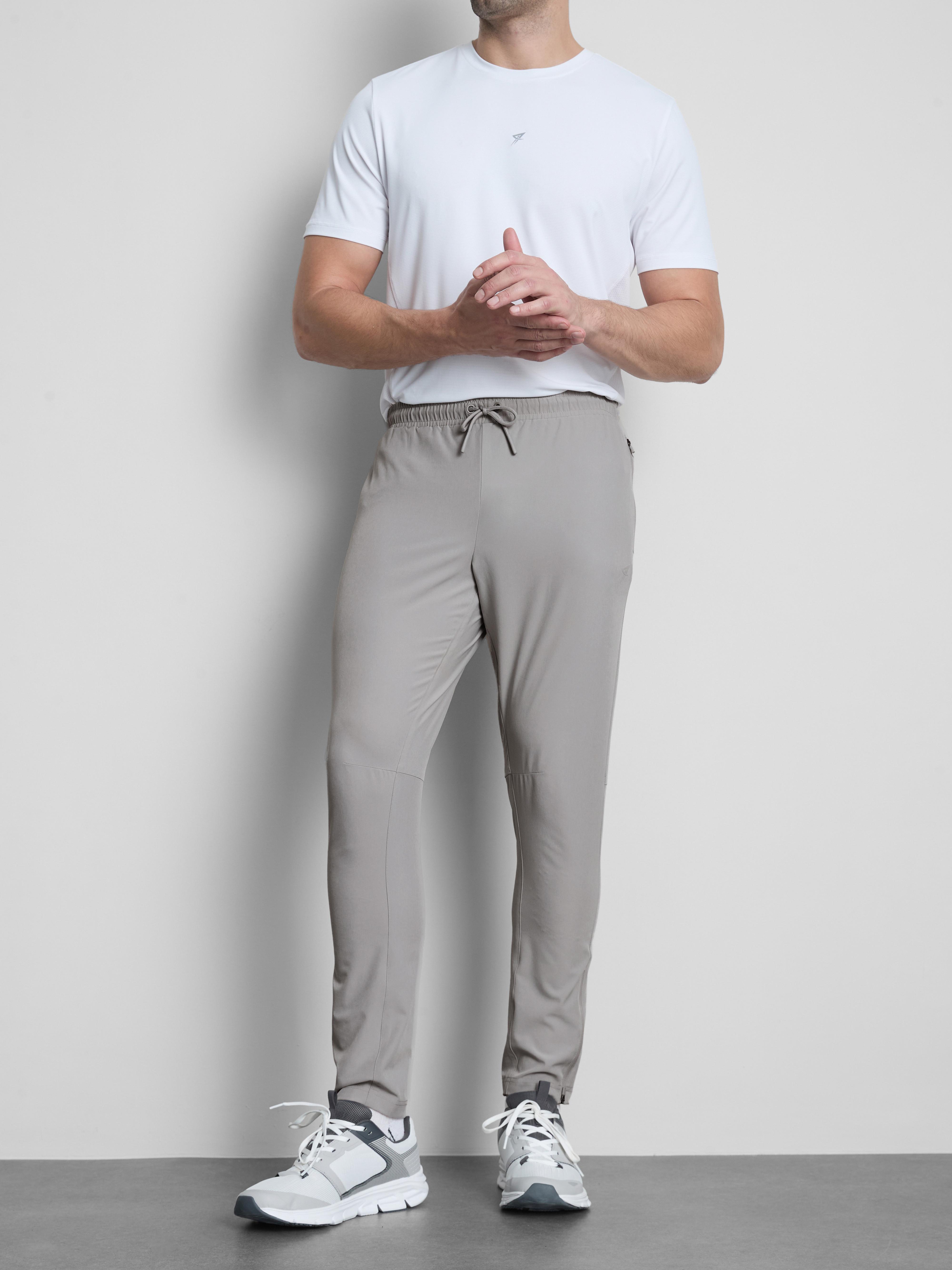 Men's Light Gray Active Drawstring Joggers