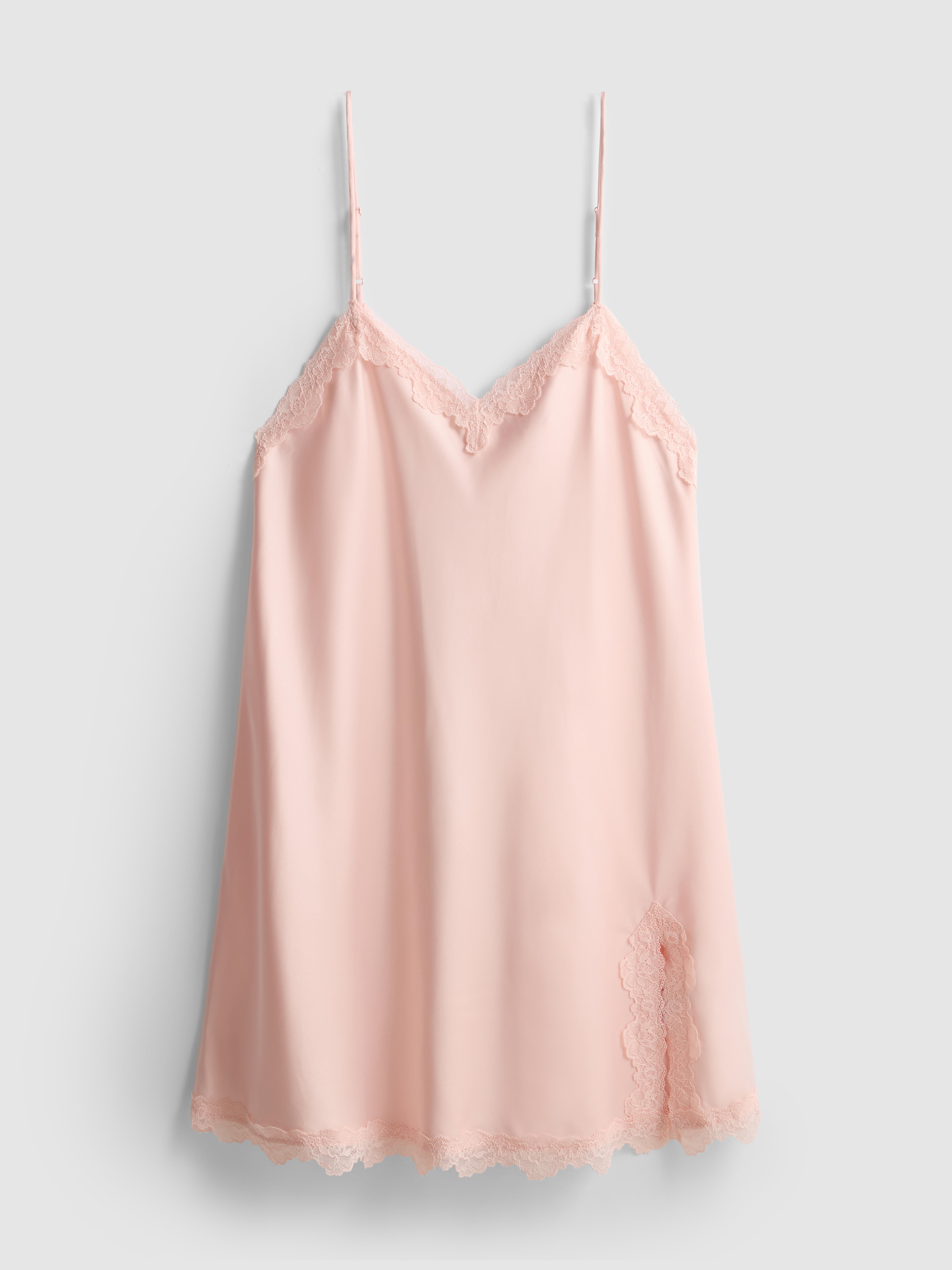 Camisa noite mini renda cetim The Edit