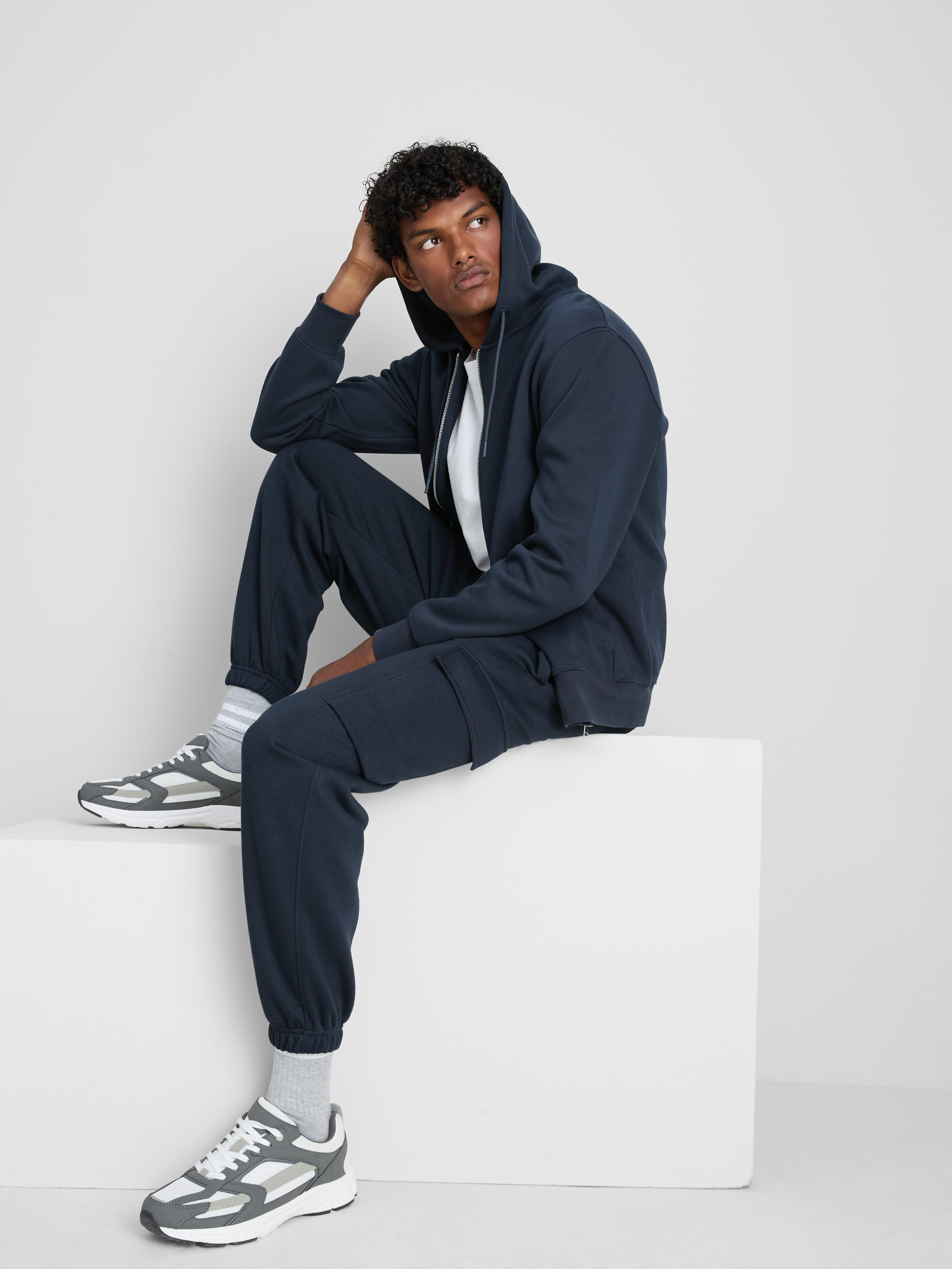 Pantaloni casual cargo de bază Bleumarin