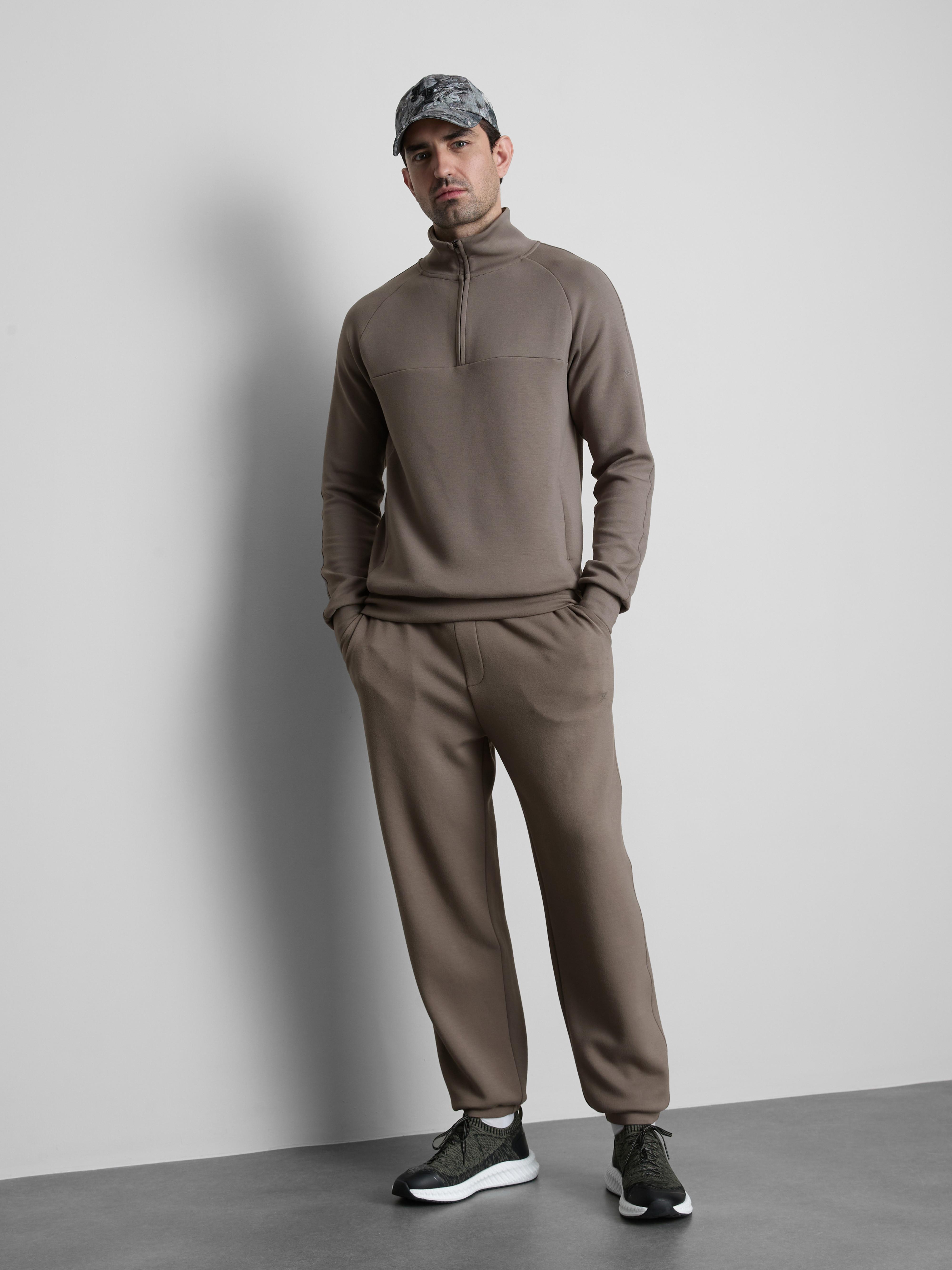 Men's Stone Soft Active Half-Zip Funnel Neck Sweatshirt