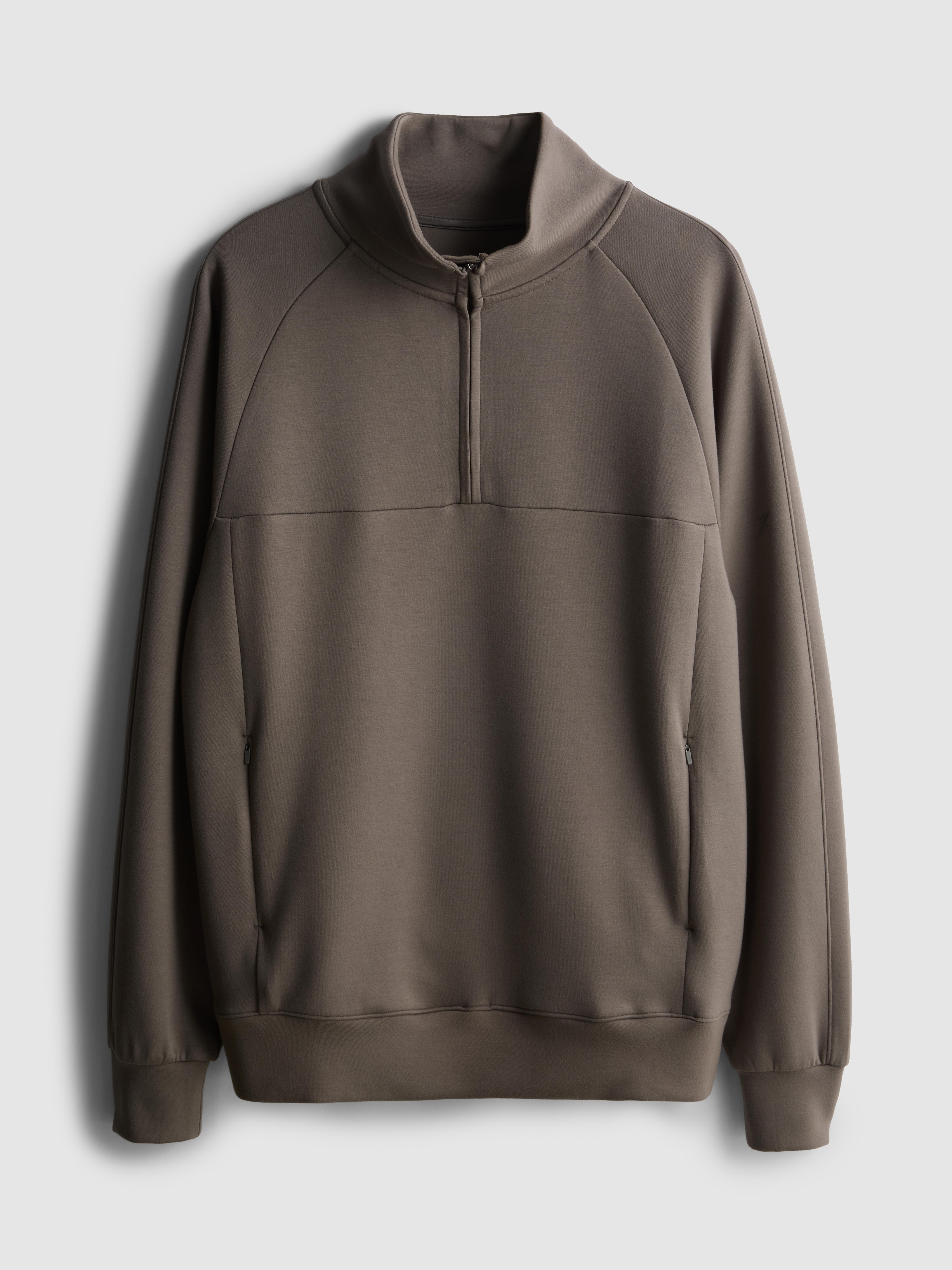 Men's Stone Soft Active Half-Zip Funnel Neck Sweatshirt