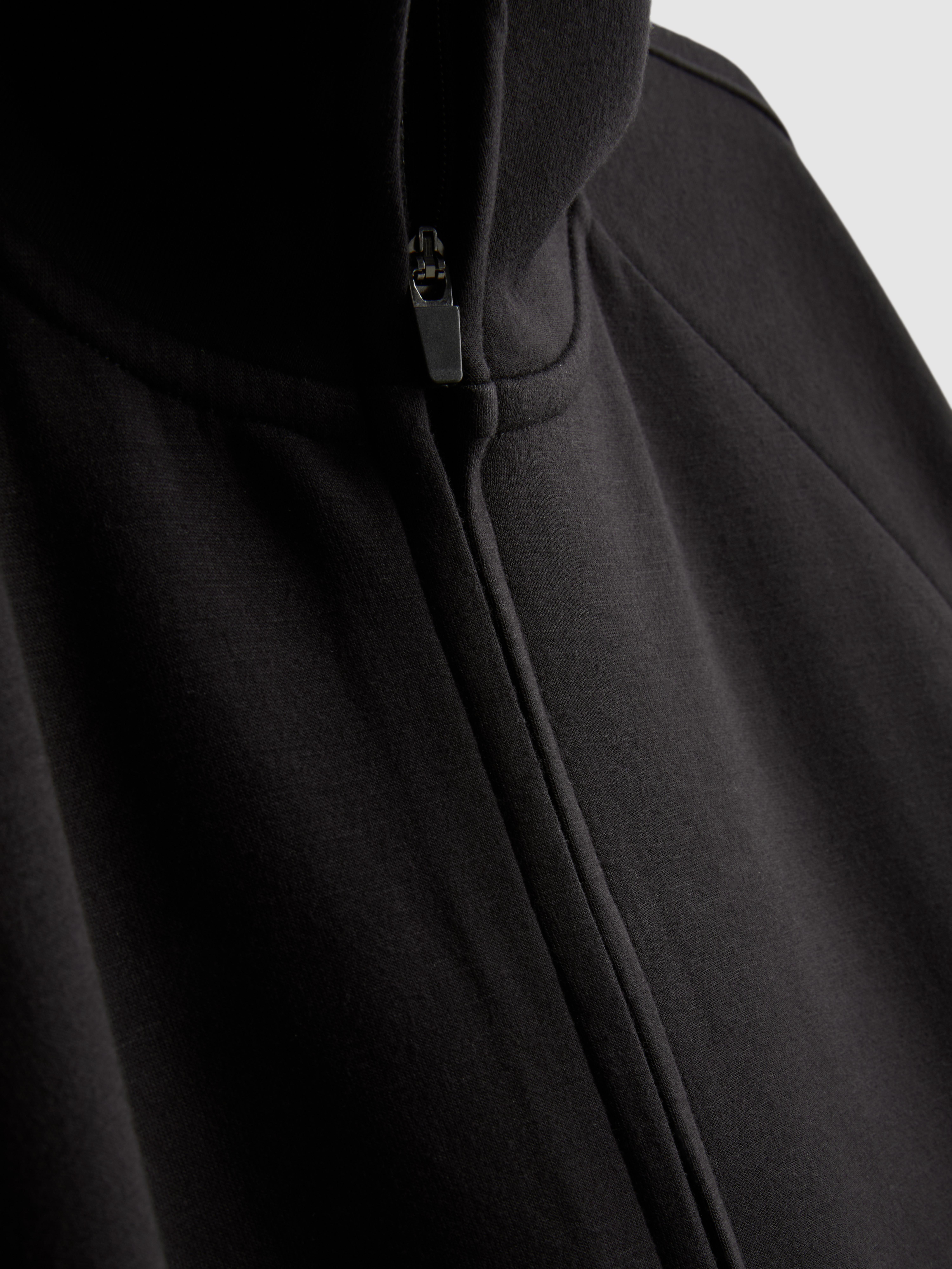 Men's Black Soft Active Half-Zip Funnel Neck Sweatshirt