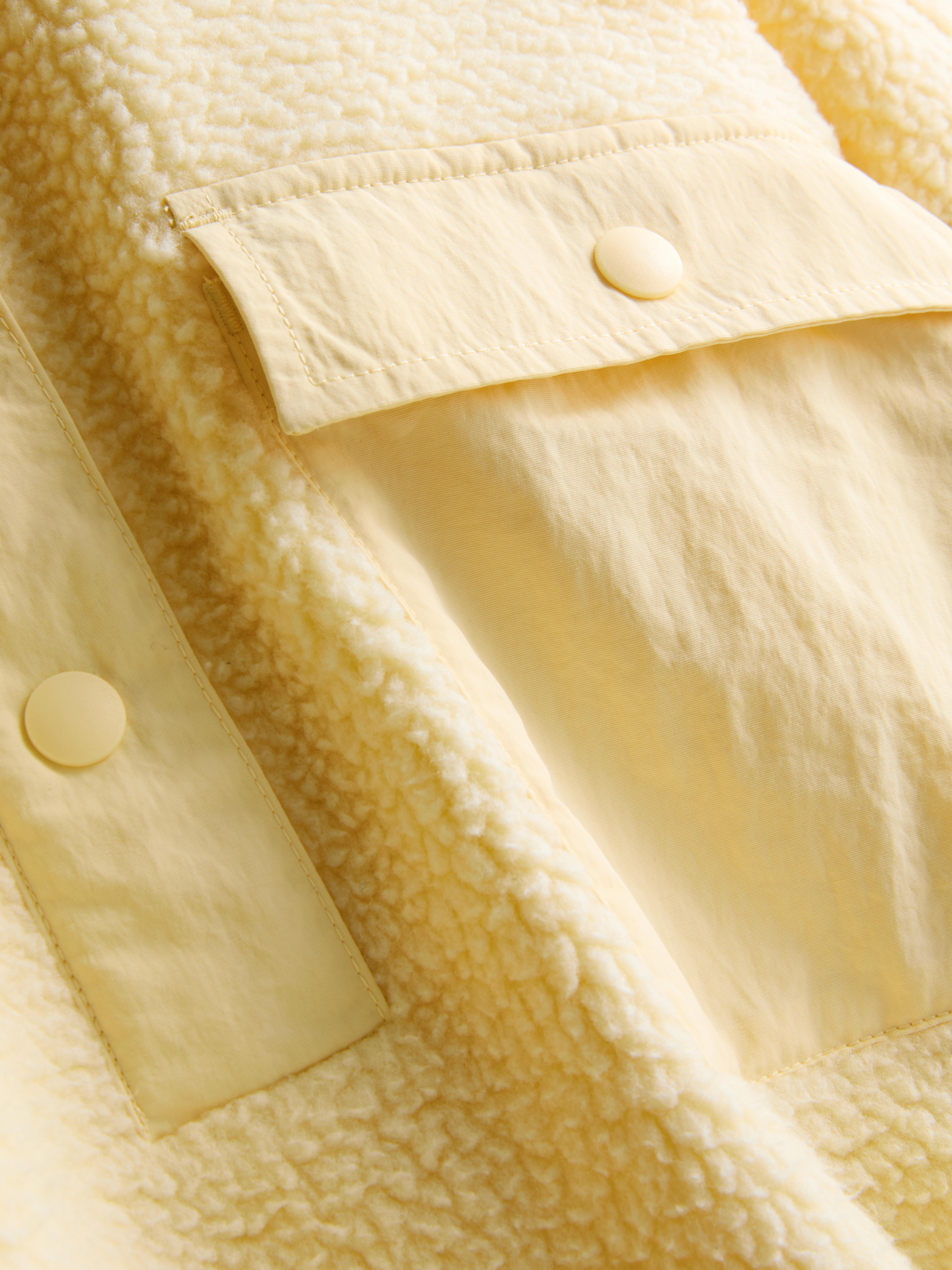 Women's Yellow Half-Placket Borg Sweatshirt