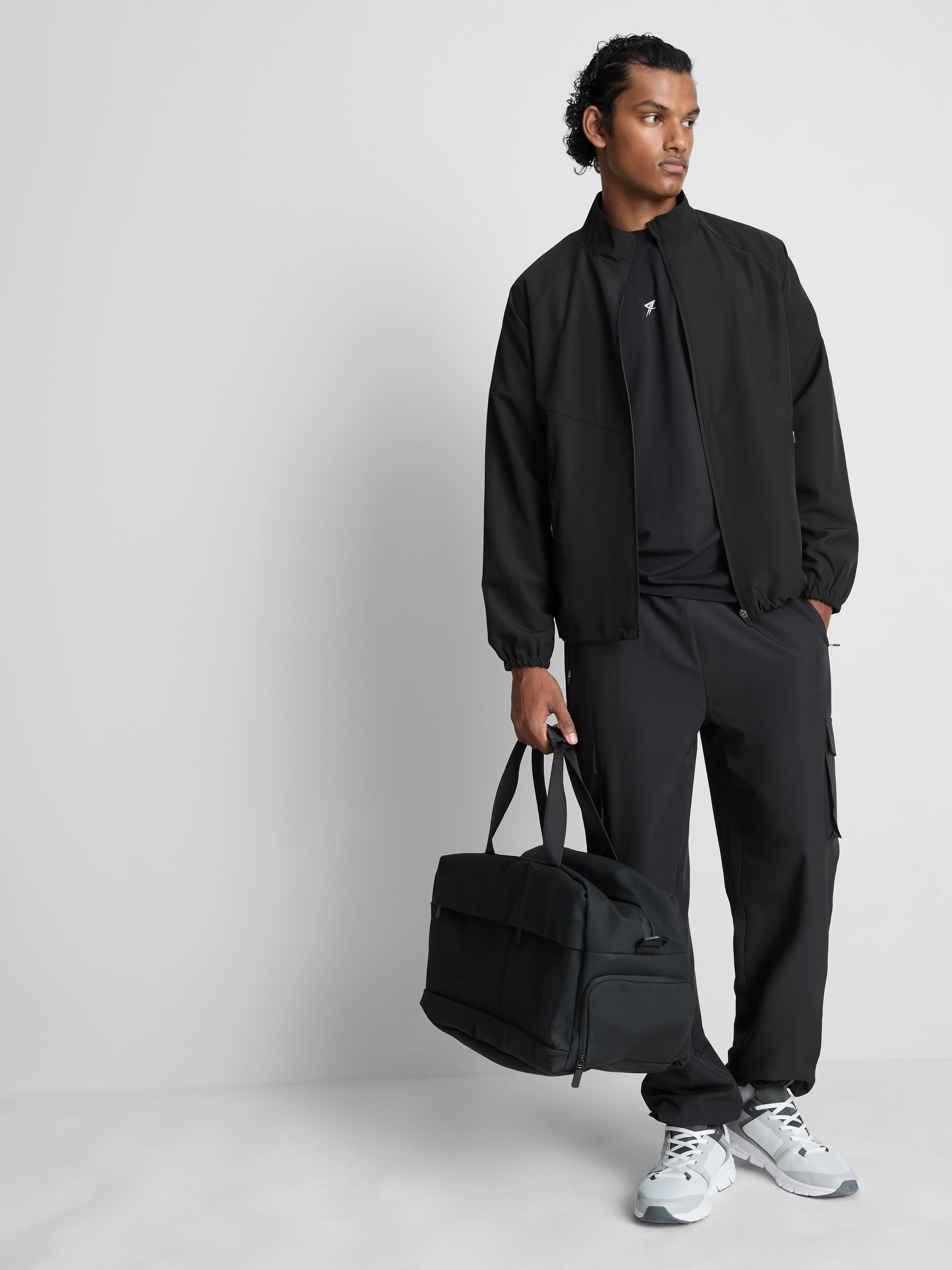 Men's Black Active High-Neck Jacket