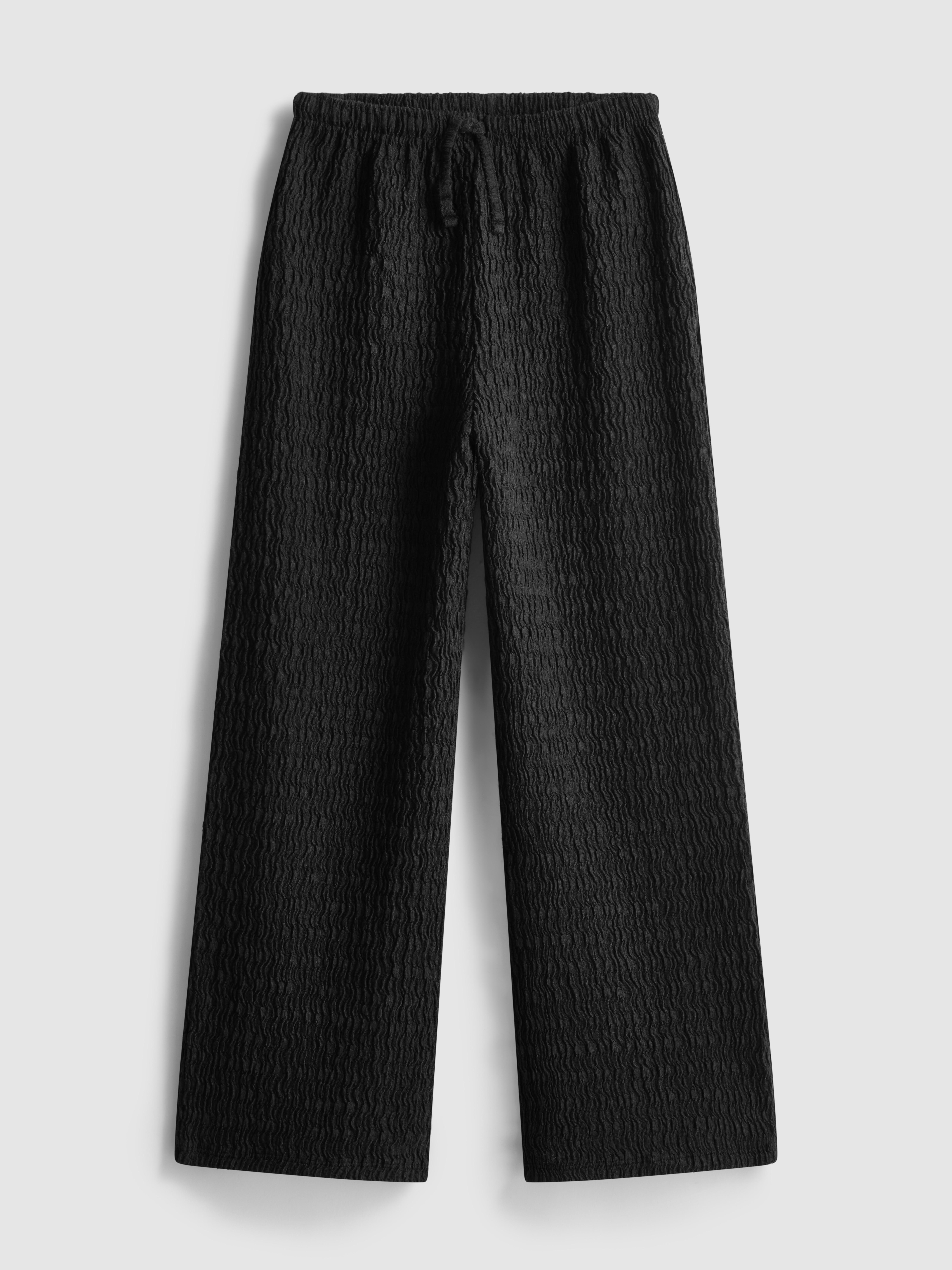 7-15 jr | Gerimpelde broek met wijde pijpen