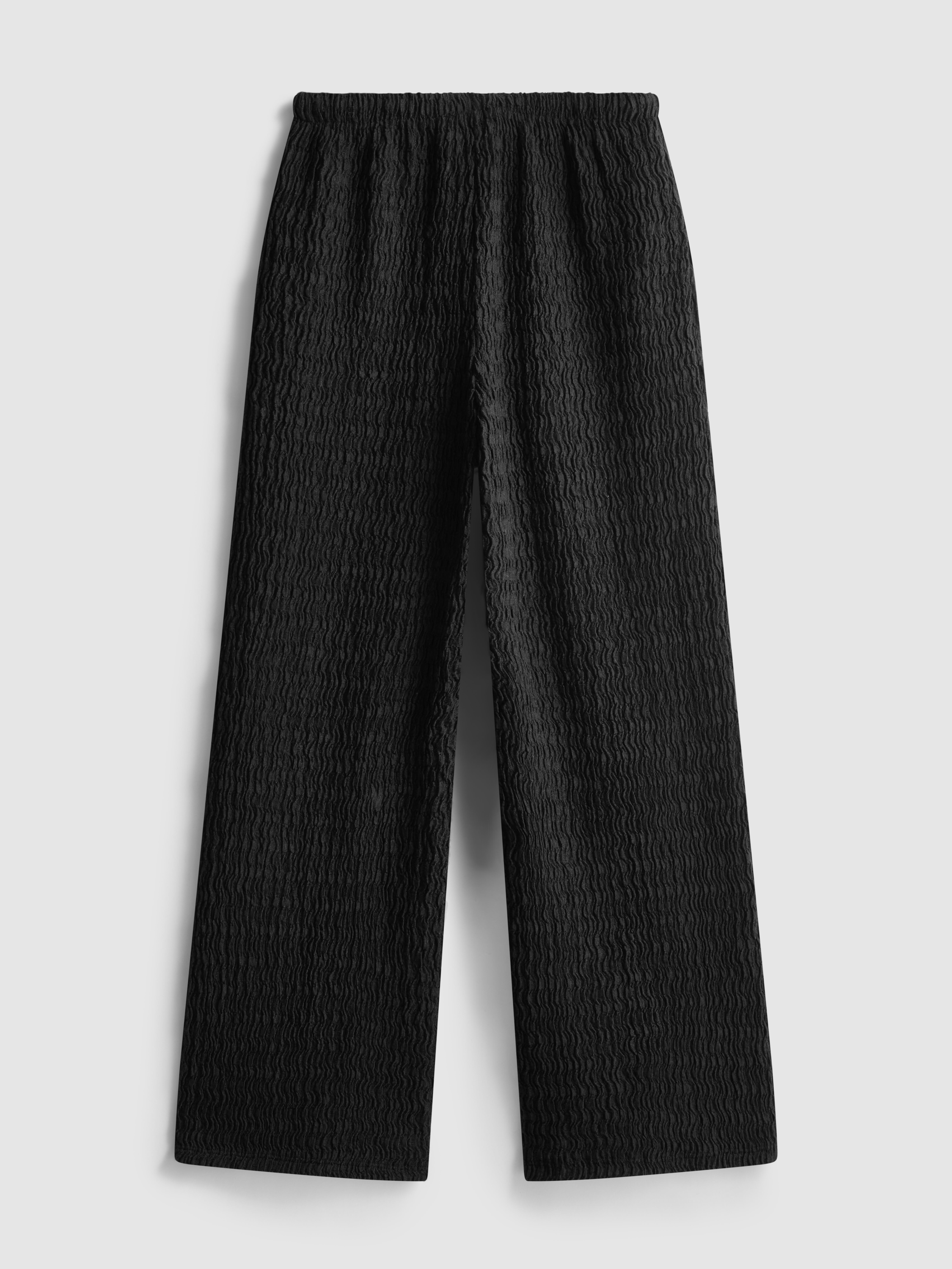 7-15 jr | Gerimpelde broek met wijde pijpen