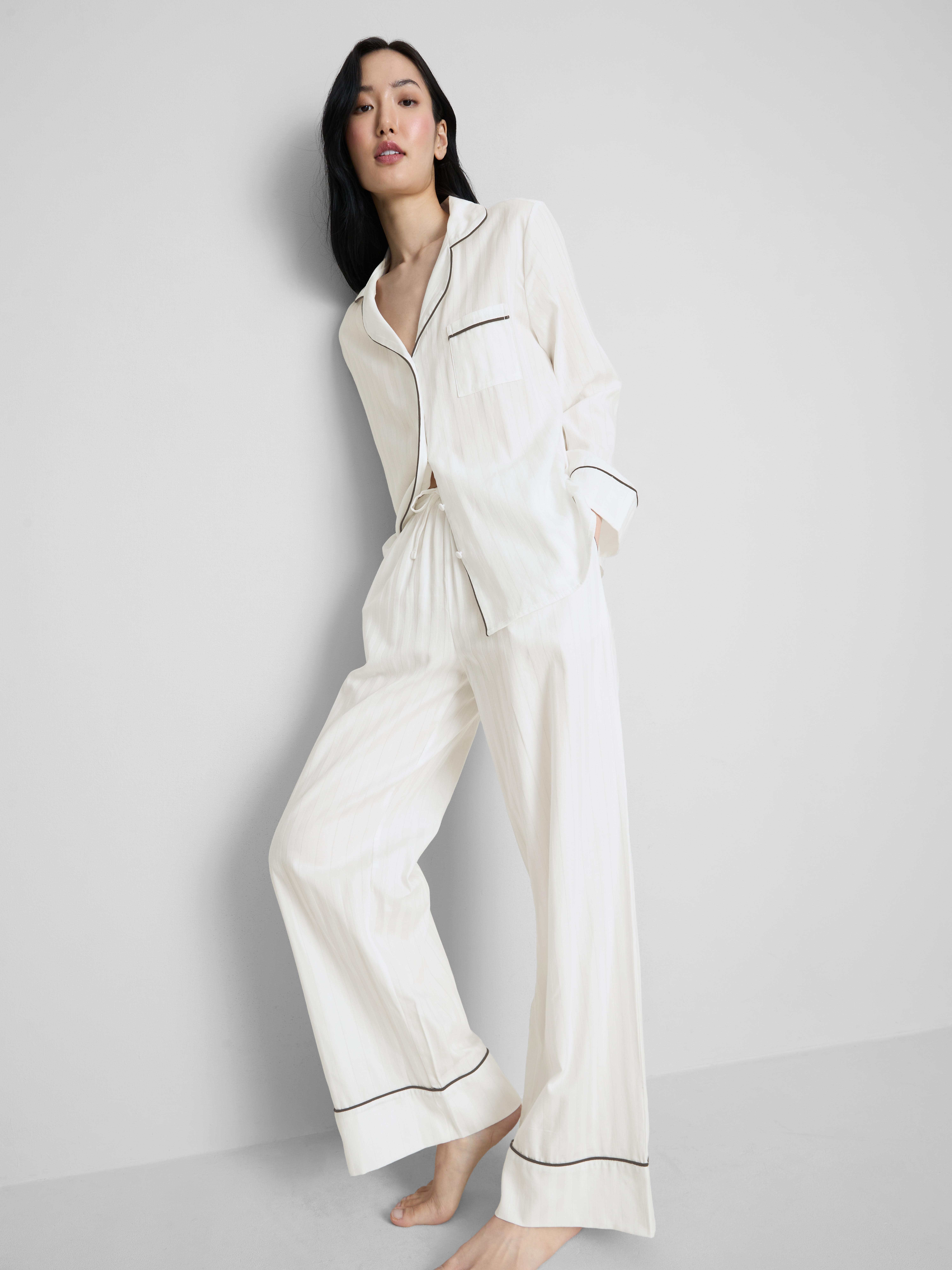 The Edit Cotton Piped Boyfriend Pyjama Shirt