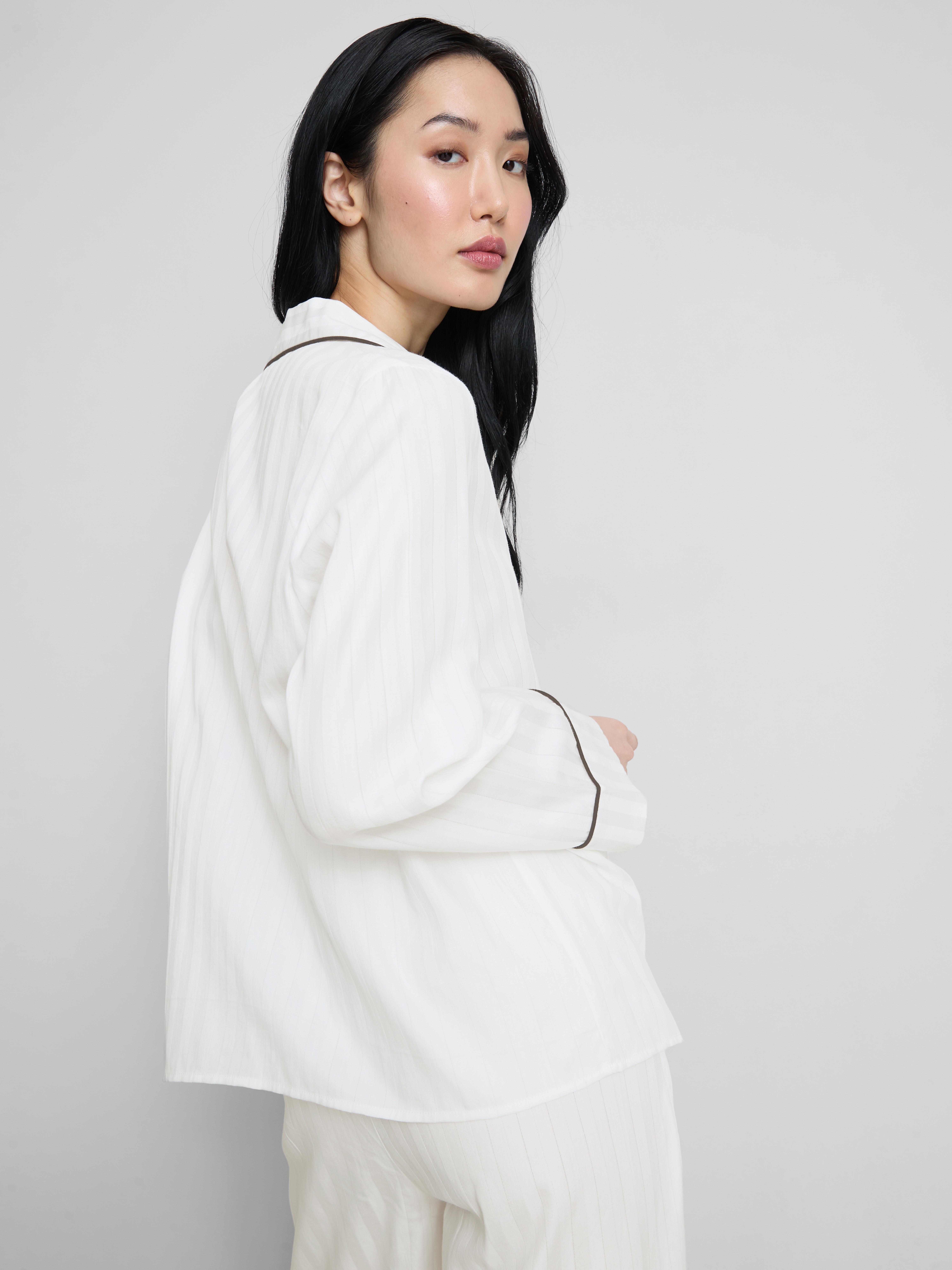 The Edit Cotton Piped Boyfriend Pyjama Shirt