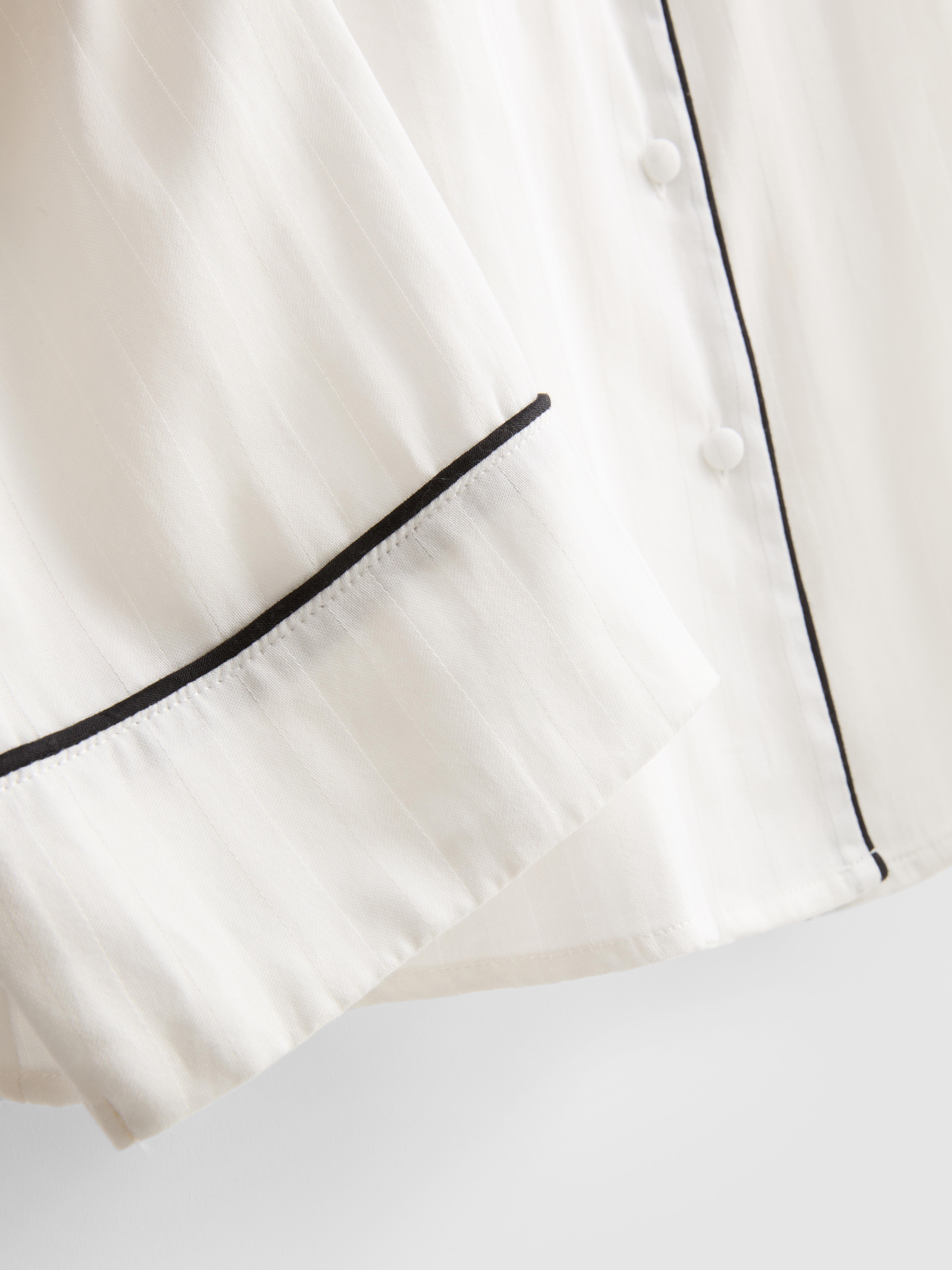 The Edit Cotton Piped Boyfriend Pyjama Shirt