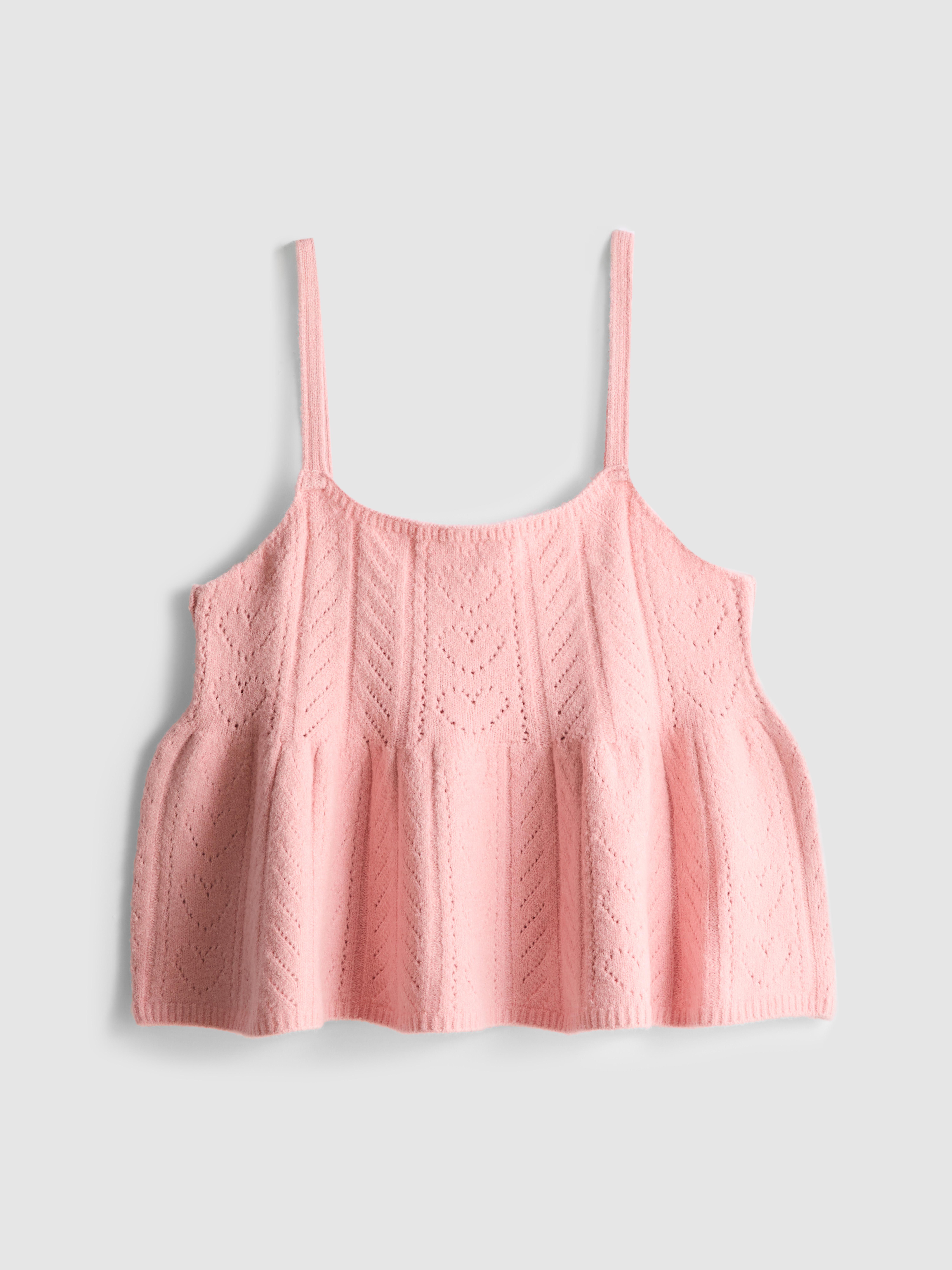 Peplum Hem Pointelle Tank Top