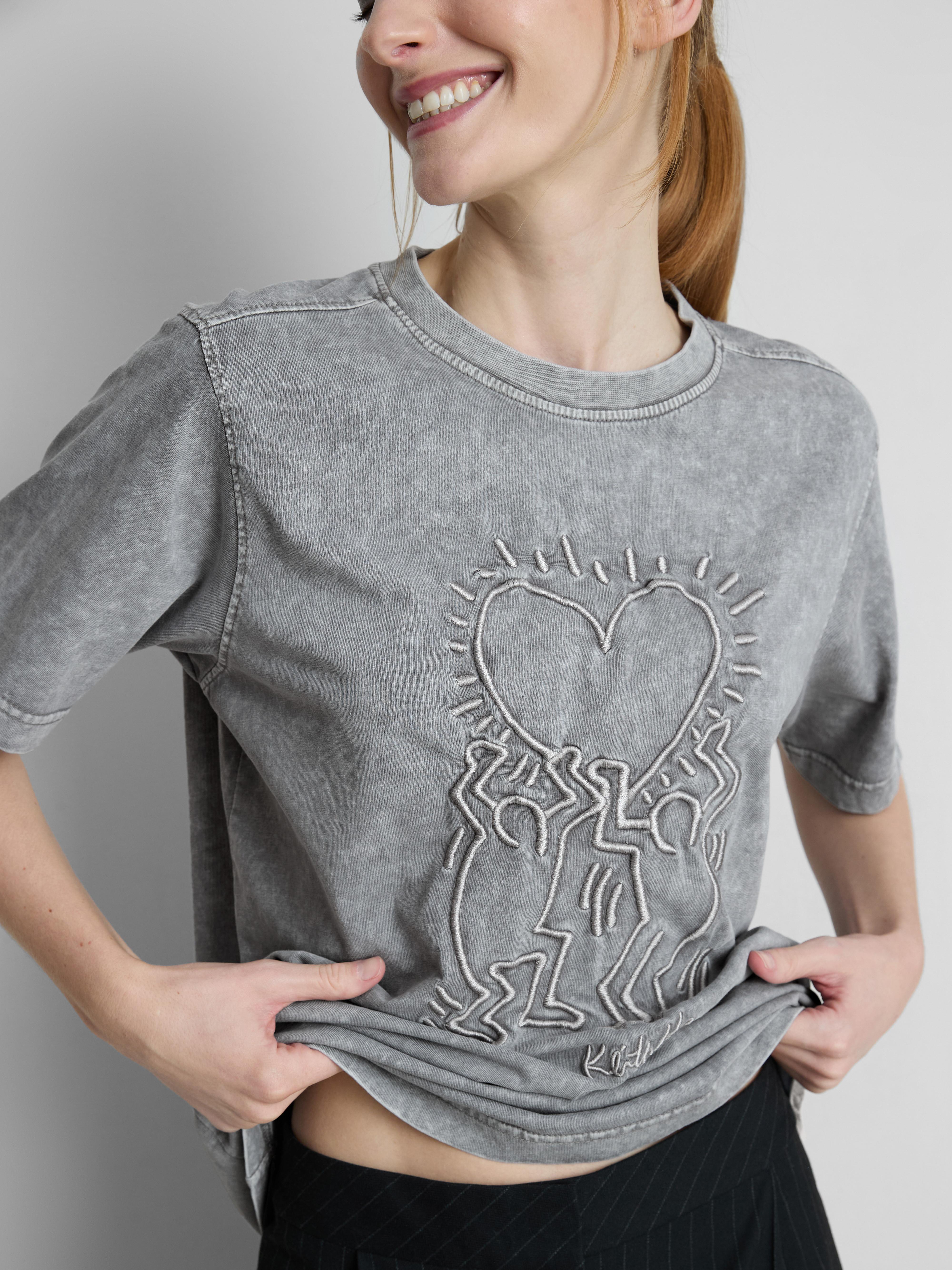 Keith Haring Washed Embroidered Tee