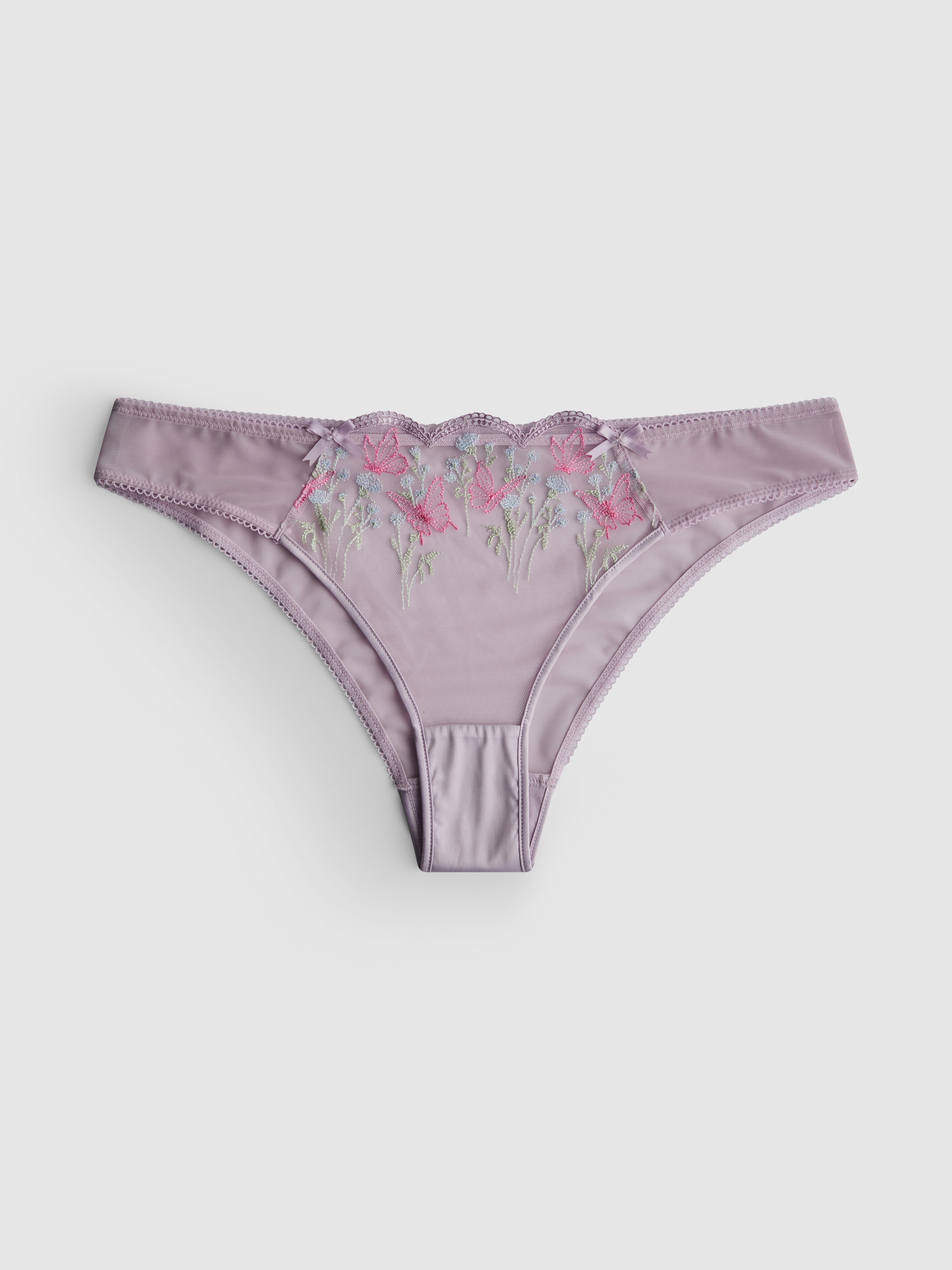 Culotte brésilienne à motif floral brodé