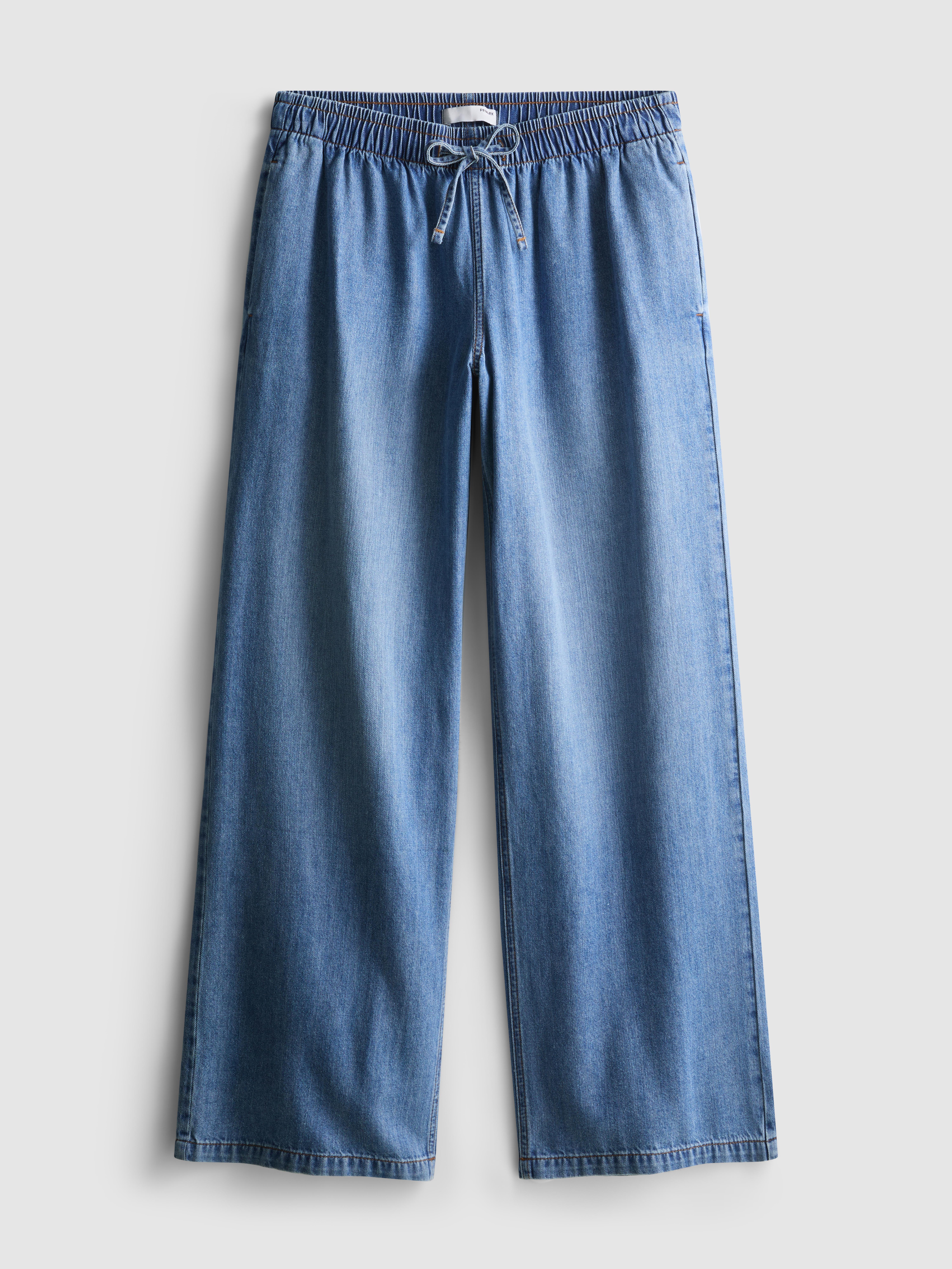Bas de jogging en denim à coupe droite