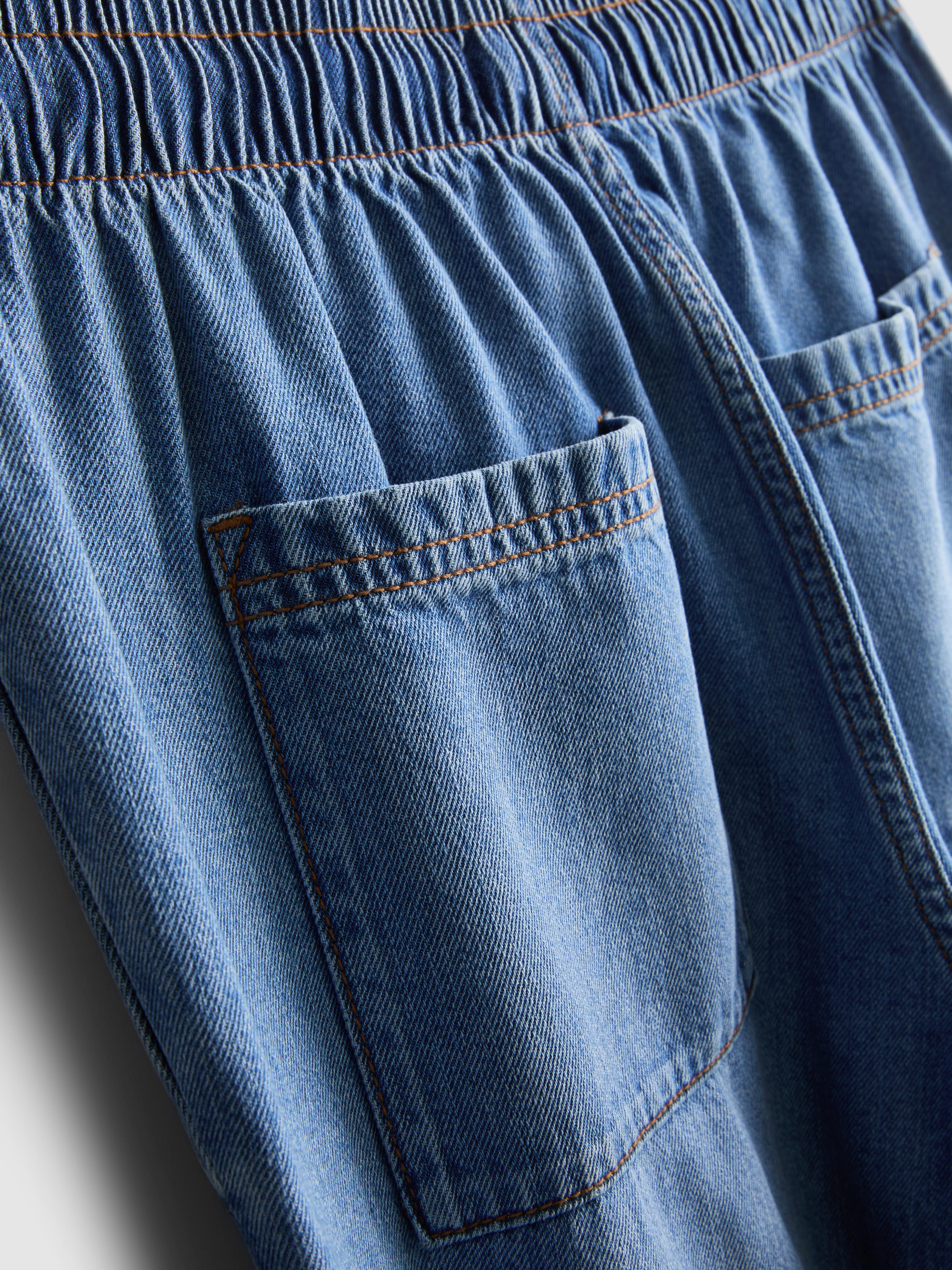 Bas de jogging en denim à coupe droite