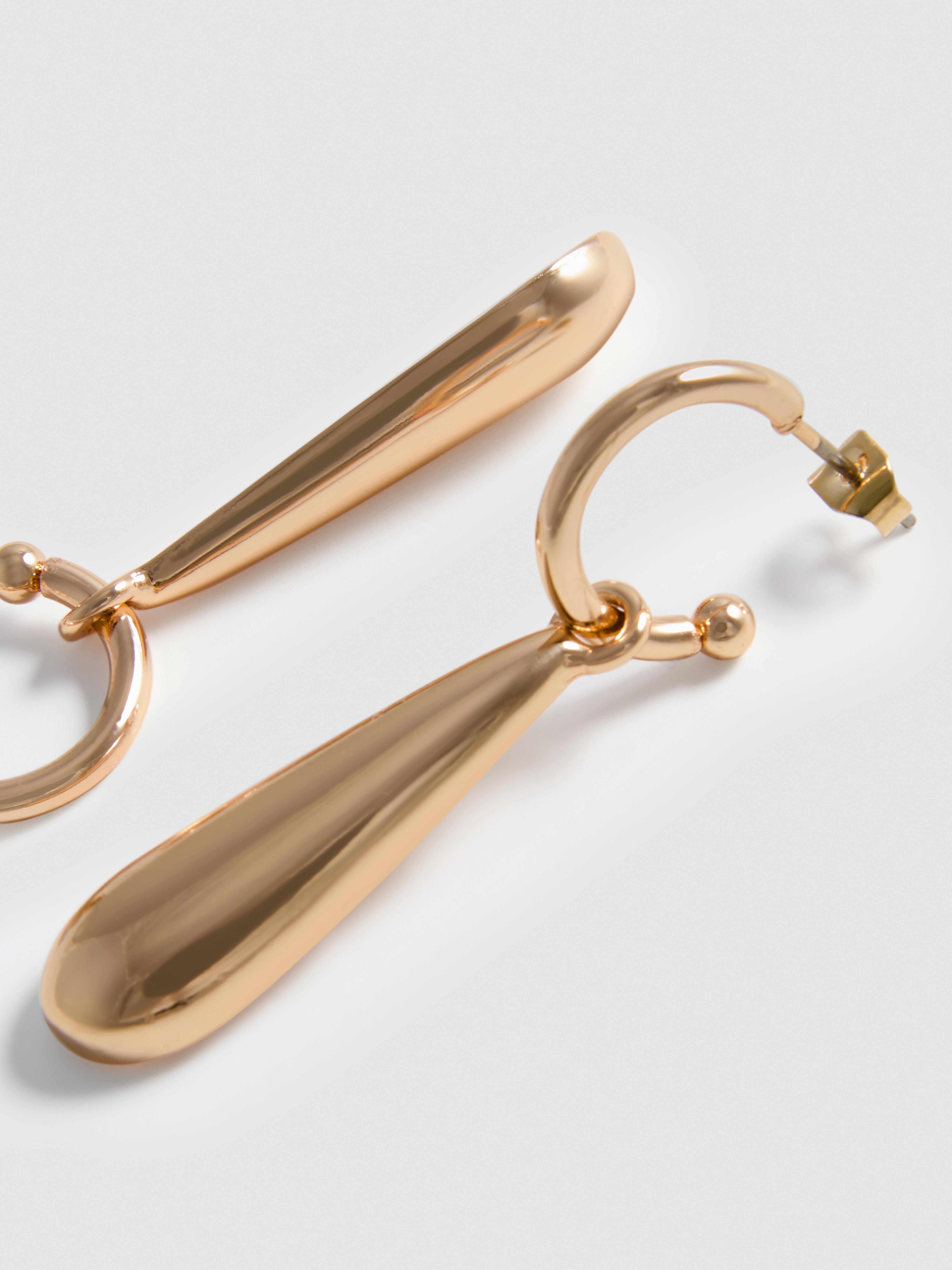 Women's Droplet Dangle Hoop Earring - Yellow