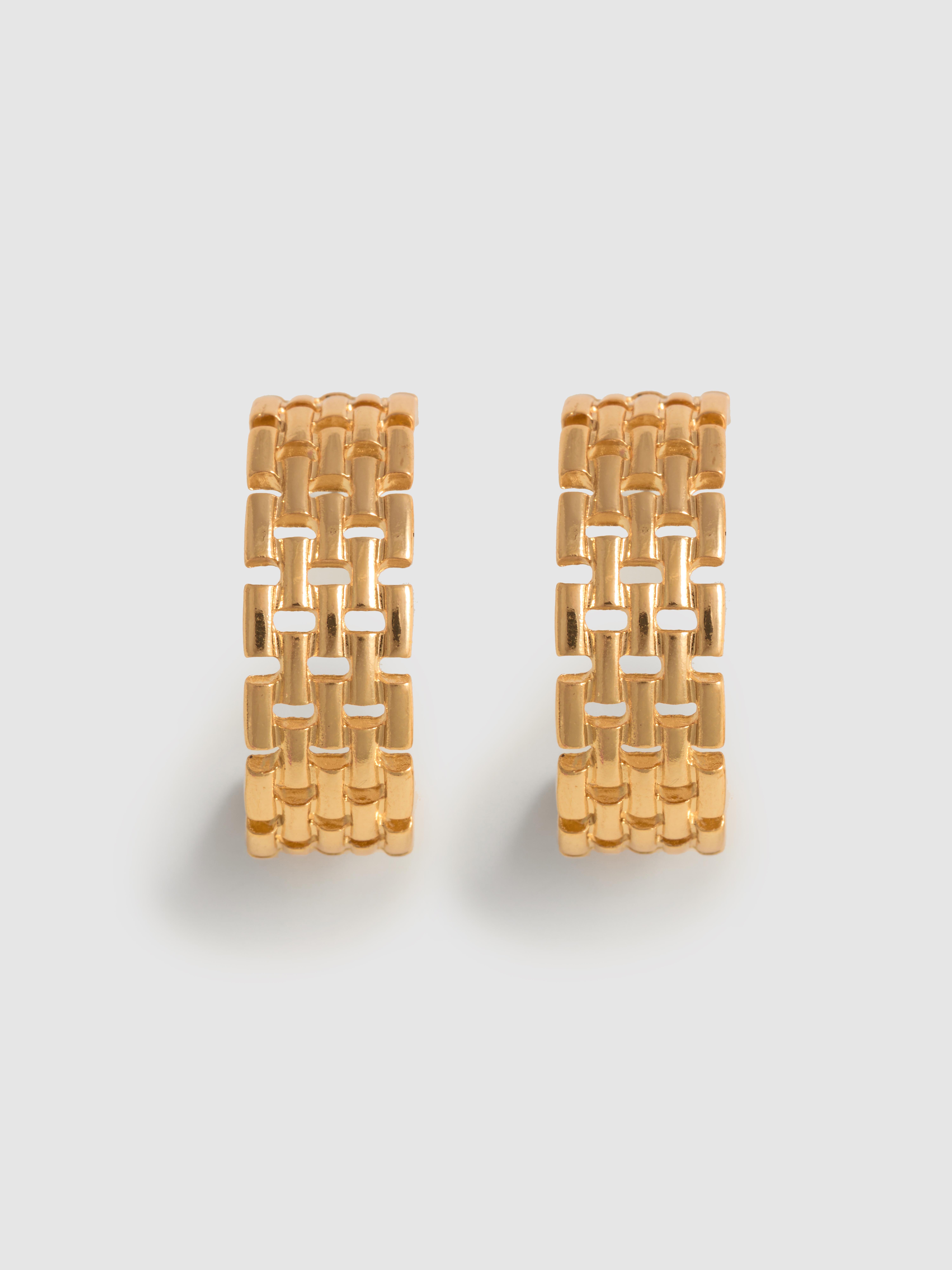 Orecchini a cerchio a maglie intrecciate