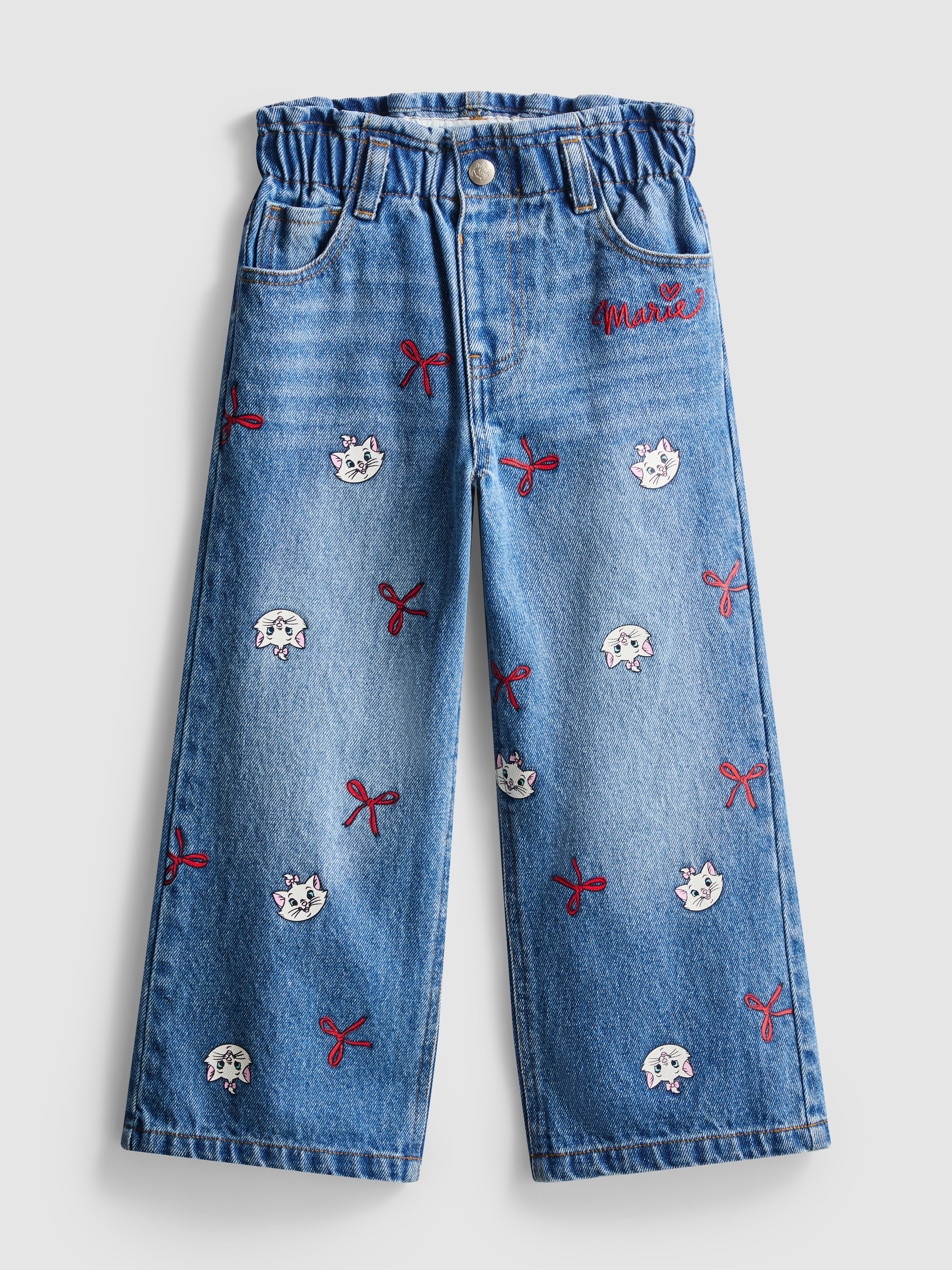 Girls Light Blue 1.5-8yrs | Disney’s The Aristocats Marie Embroidered Jeans