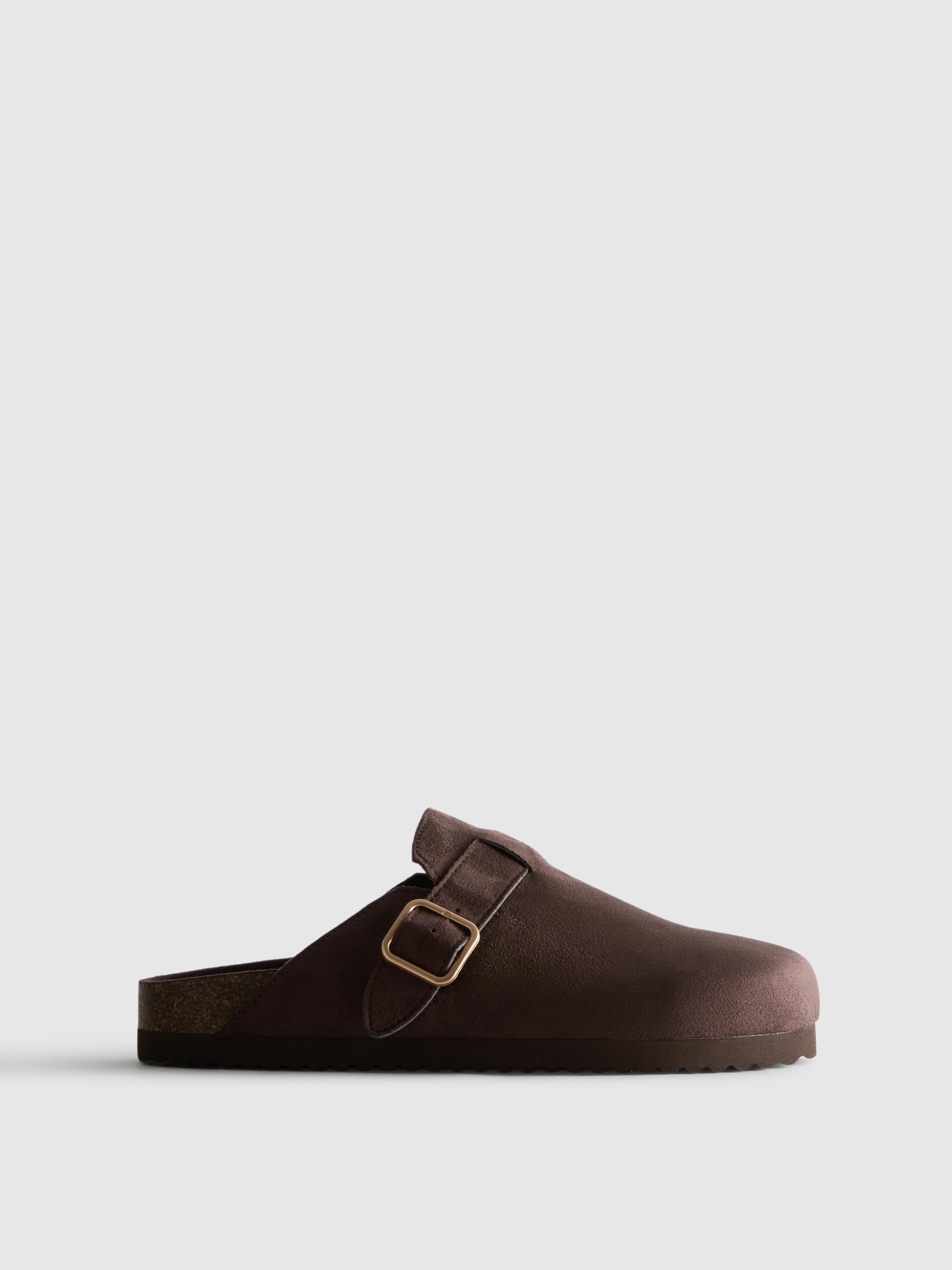 Buckle Mule Clogs Chocolate
