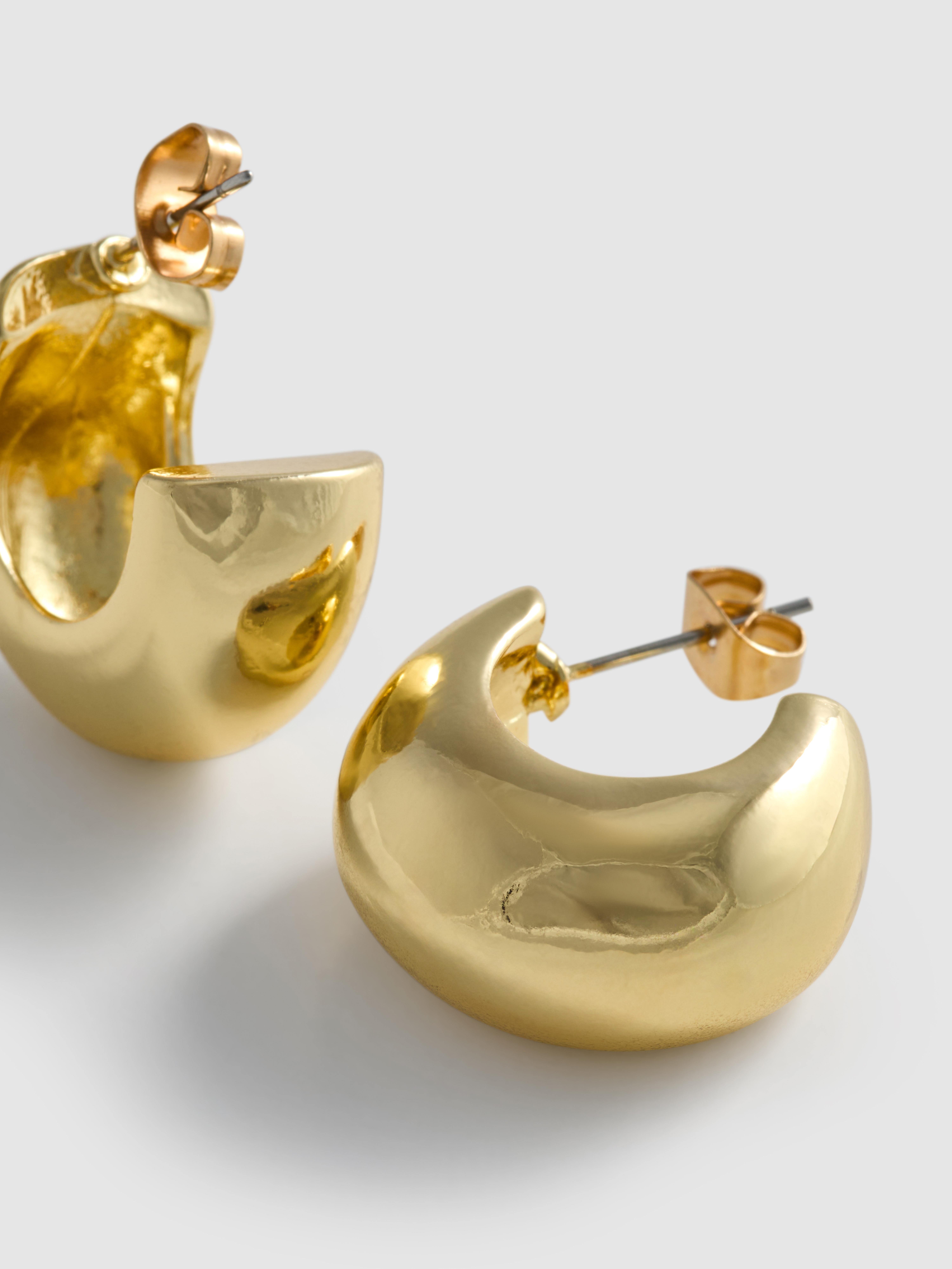 Women's Chunky Hoop Earrings - Yellow
