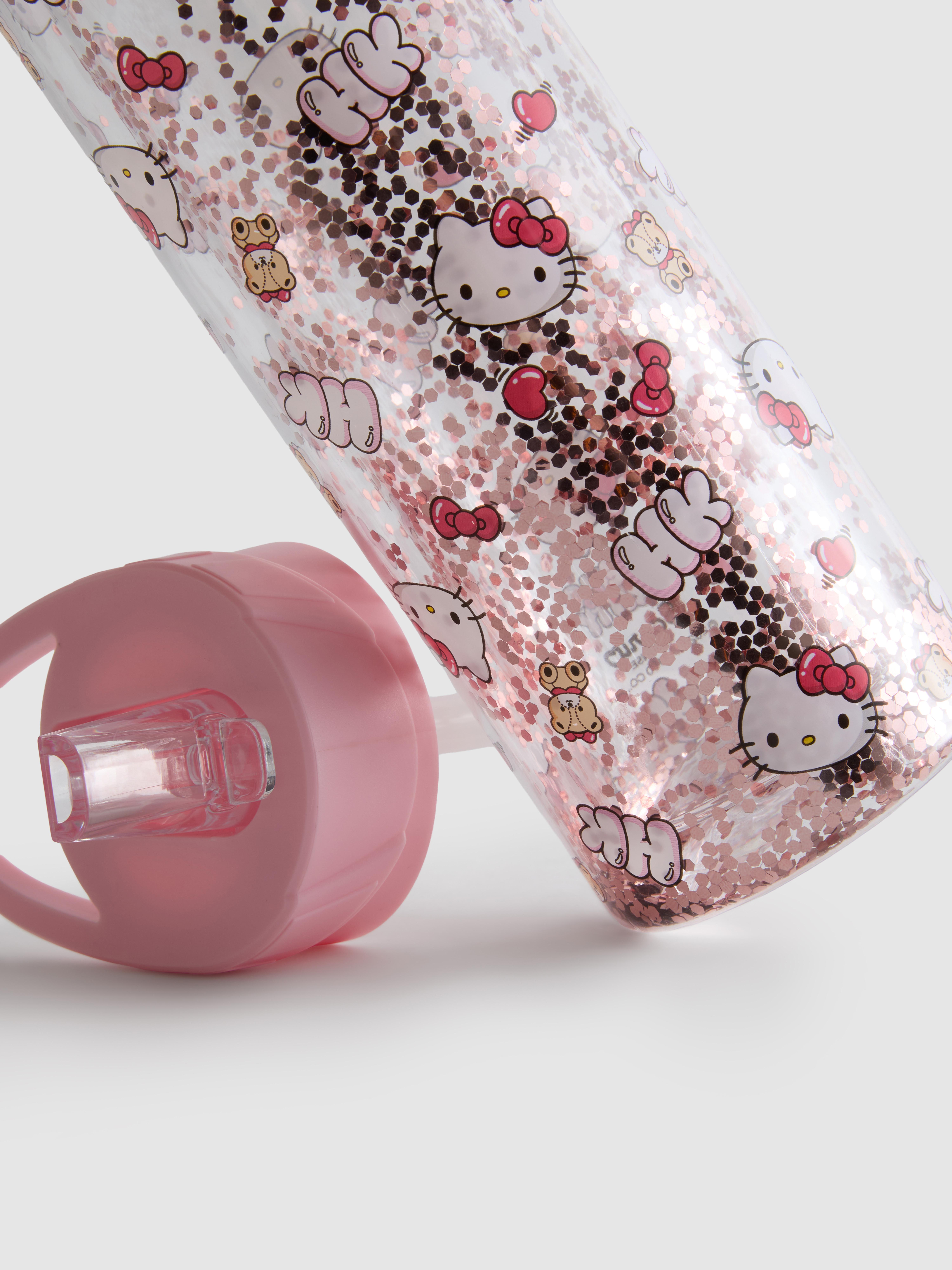 Red Hello Kitty Glitter Water Bottle