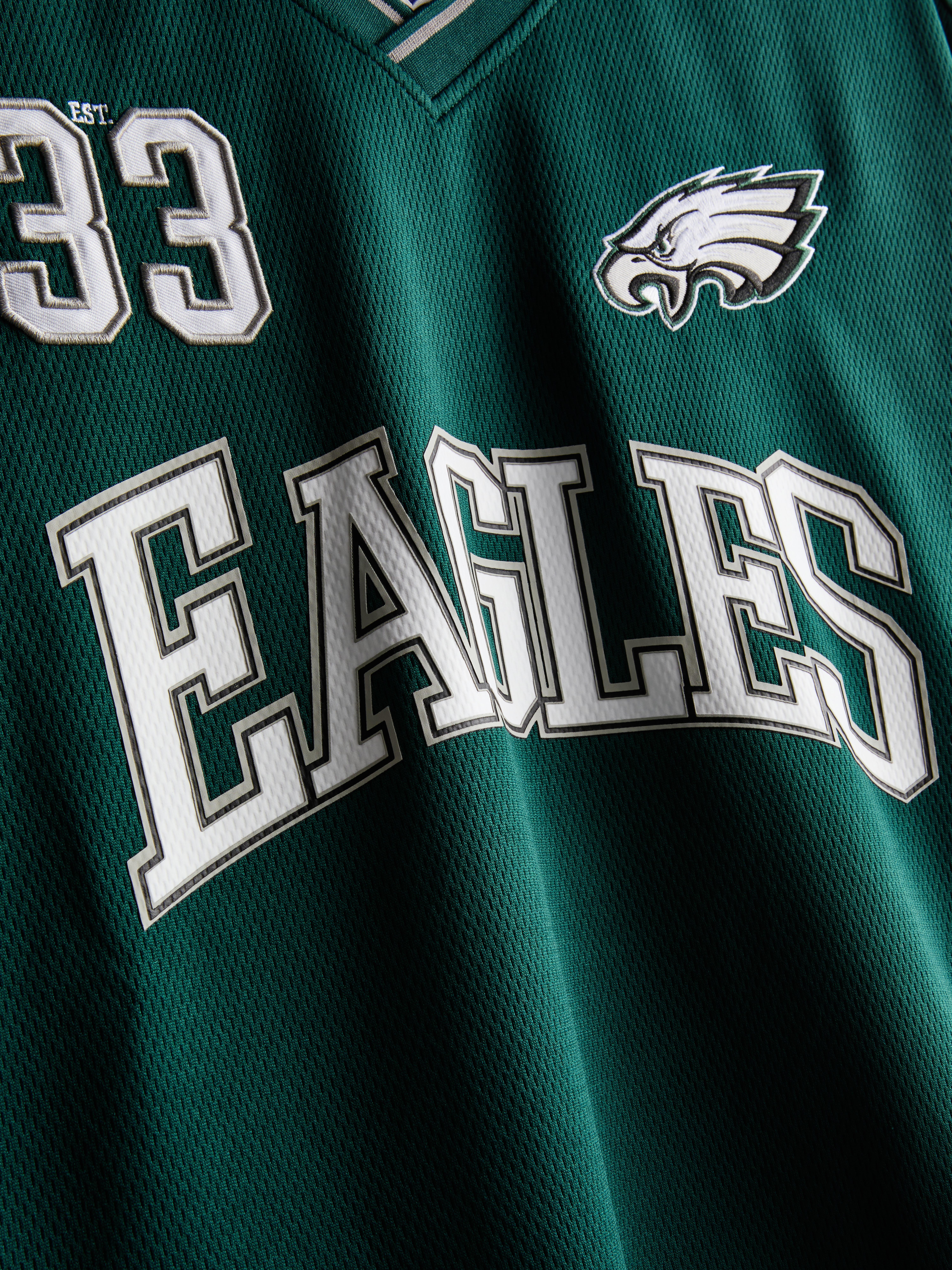 Men's Green NFL Philadelphia Eagles V-Neck T-Shirt