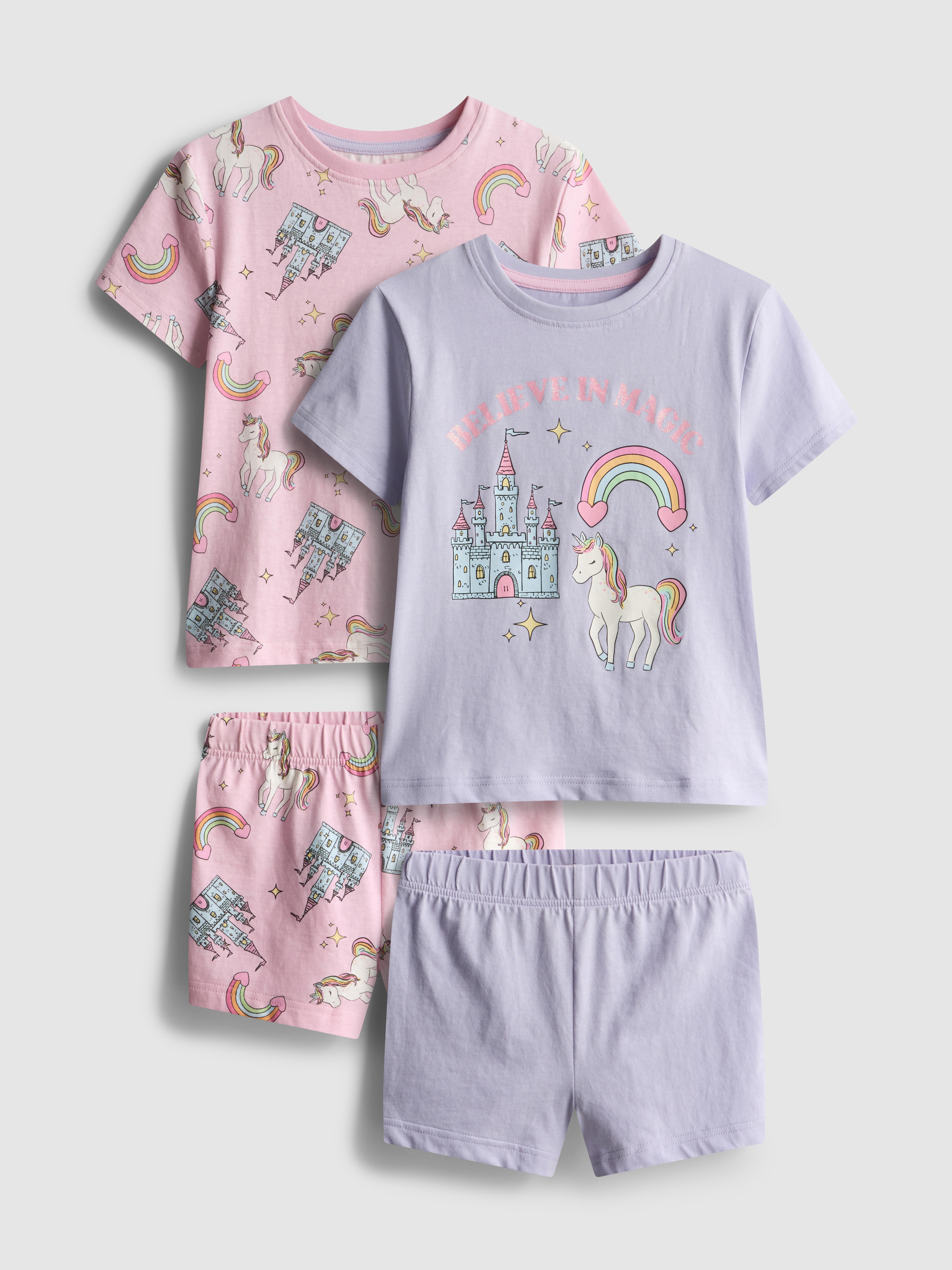 1,5-8 jr | Korte pyjama met eenhoornprint, set van 2