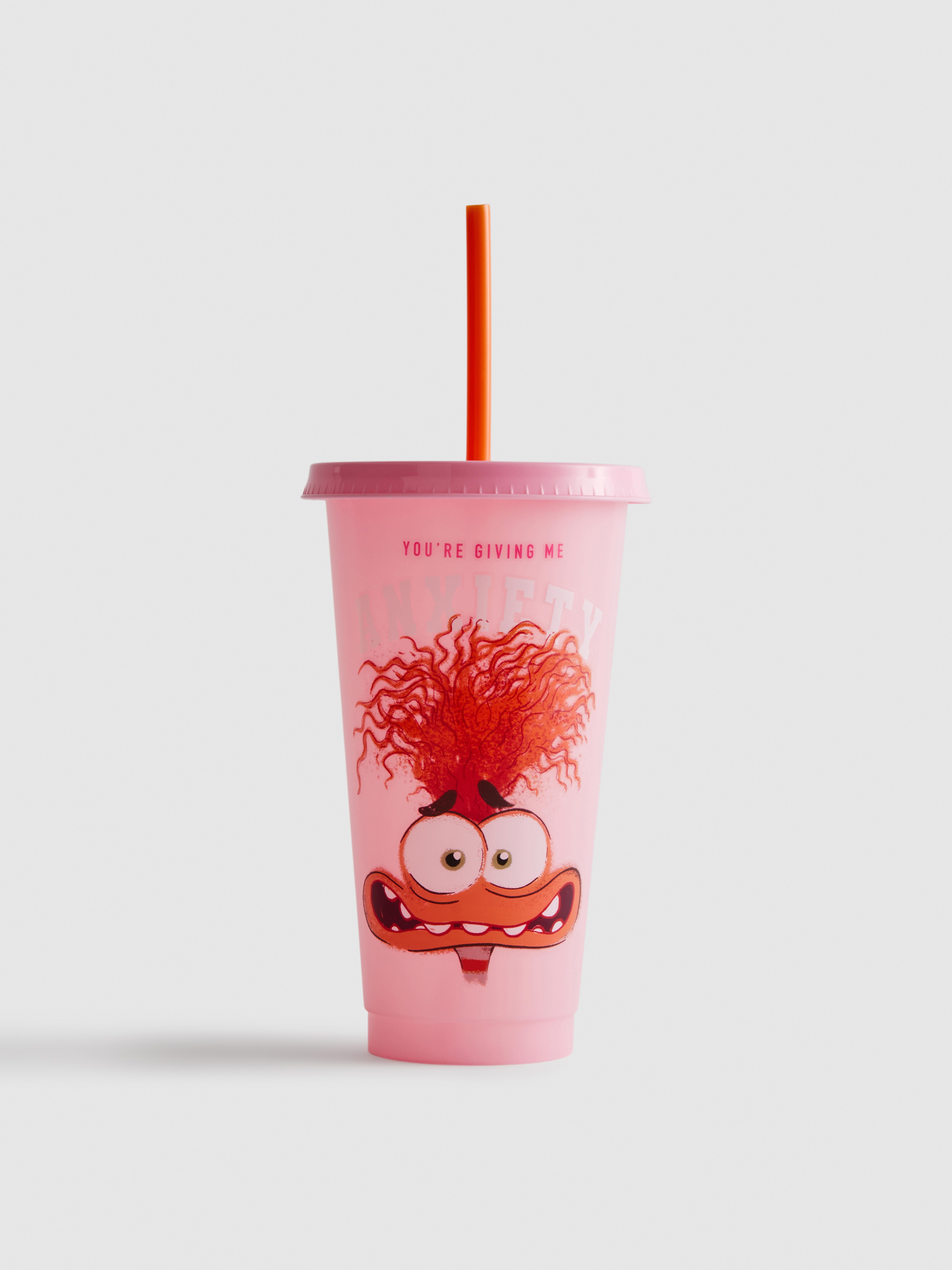 Gobelet avec paille pour boisson glacée Disney Vice-versa Anxiété
