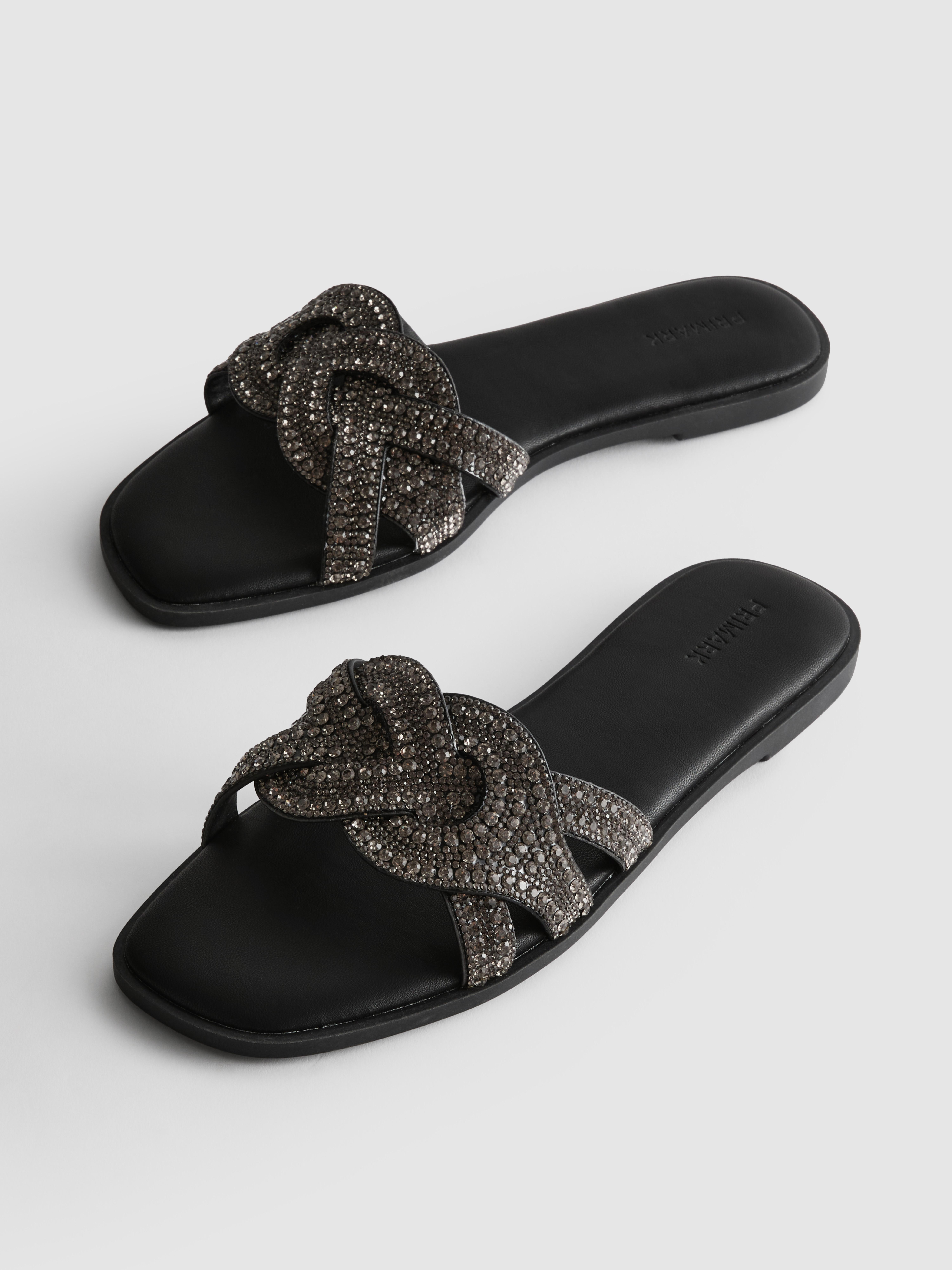 Rhinestone Mule Sandals