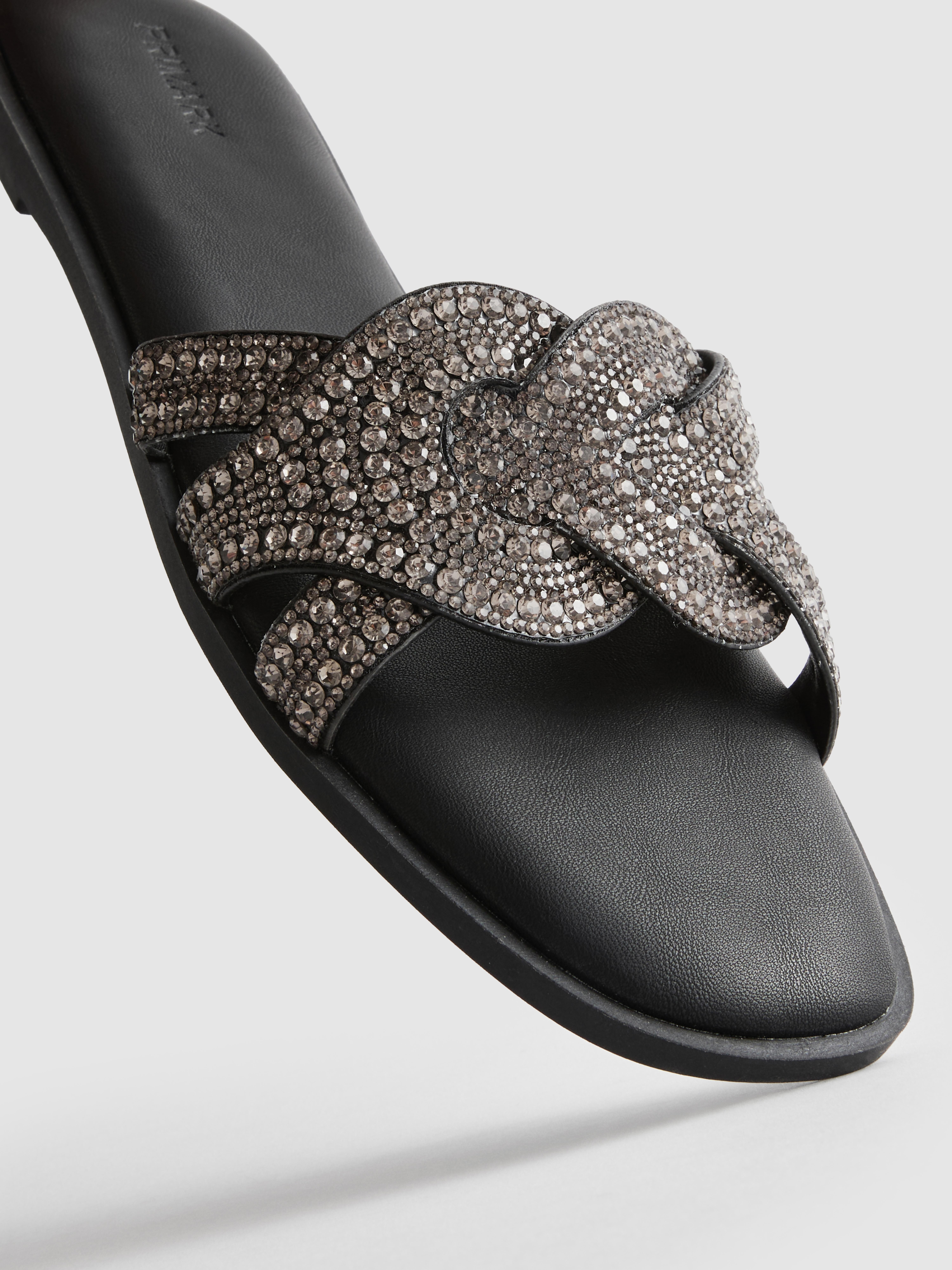 Rhinestone Mule Sandals