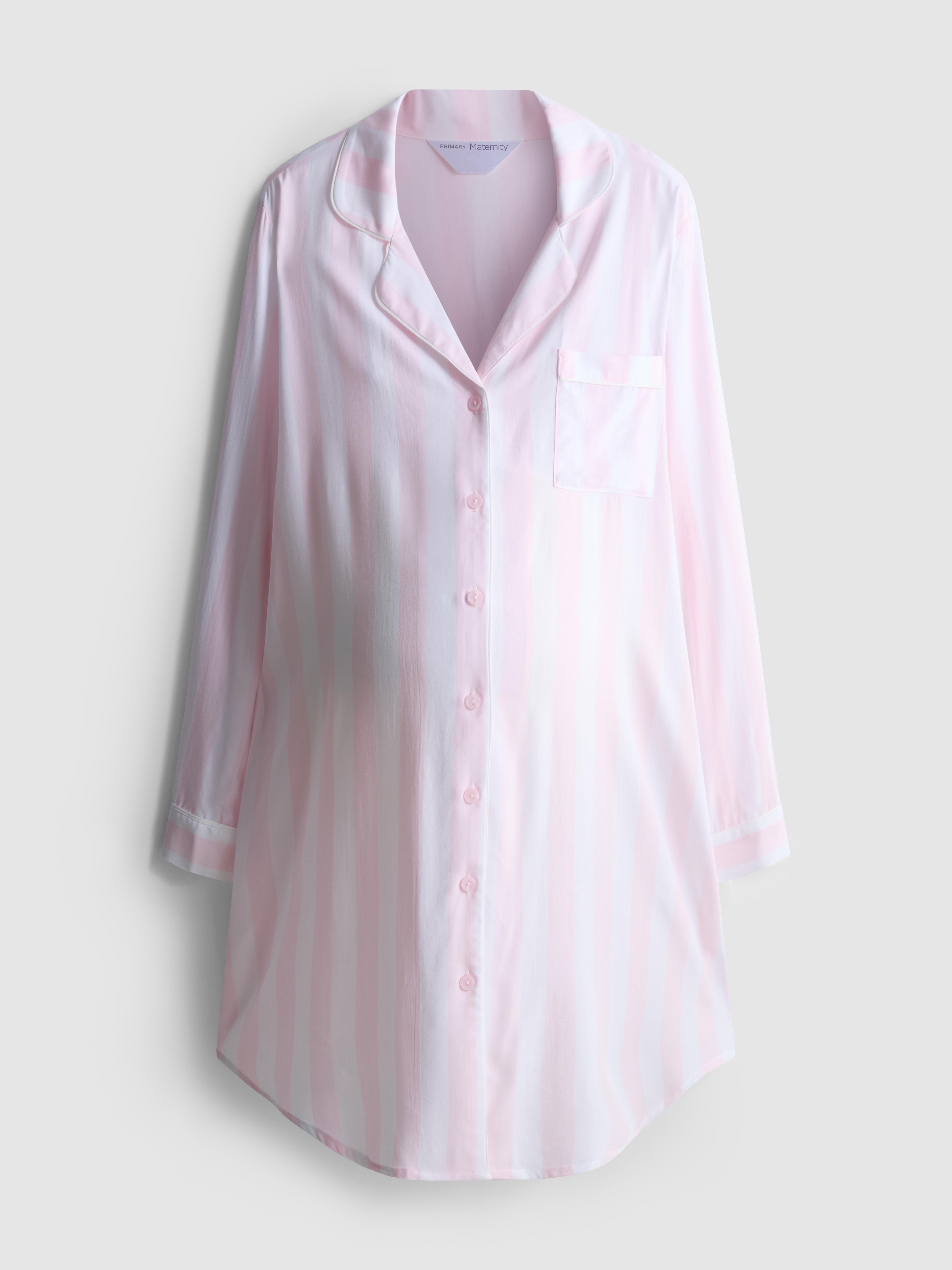 Camisa noite maternidade riscas