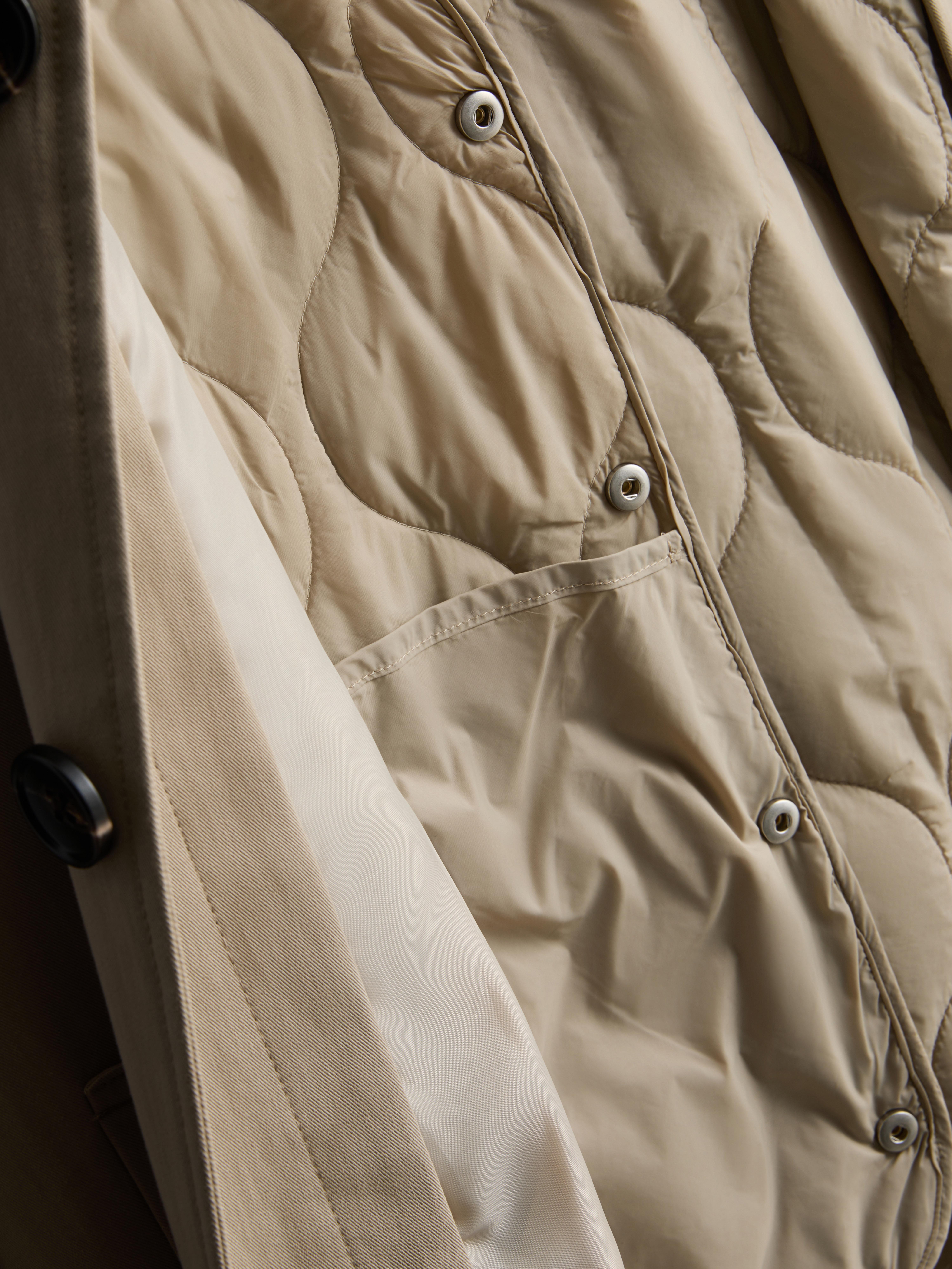 Men's Ivory The Edit Button-Up Trench Coat